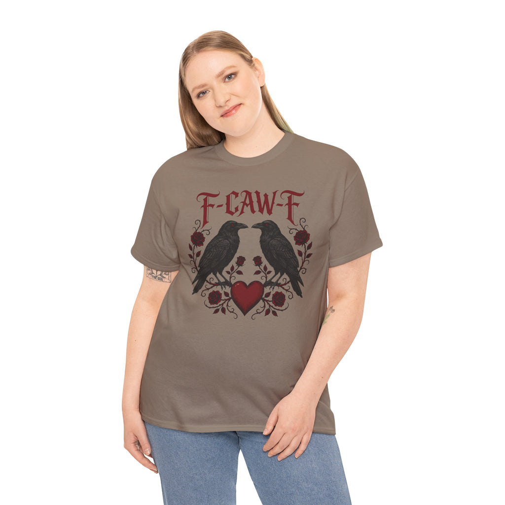 Raven Love Tee – F-CAW-F Gothic Crow Heart T-Shirt