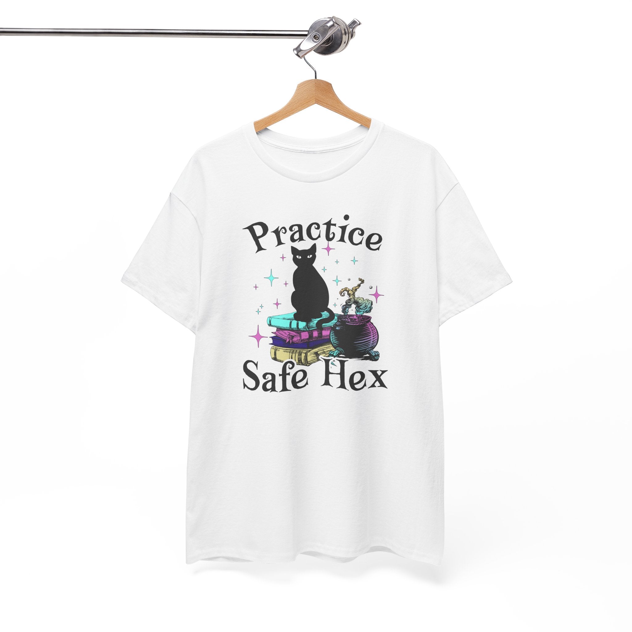 Practice Safe Hex Witchy Cat T-Shirt