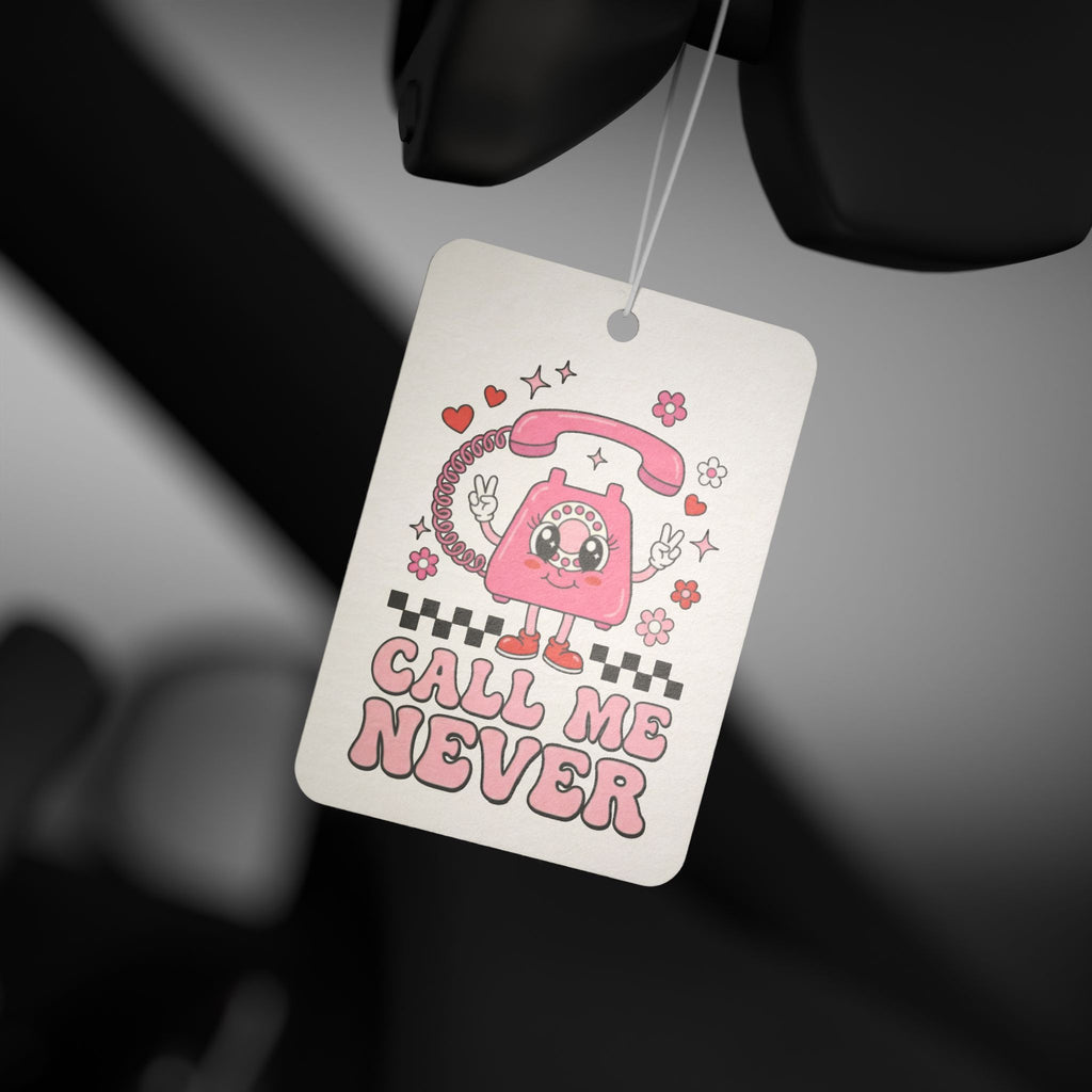 Call Me Never Car Air Freshener — Cute Retro Pink Phone Design