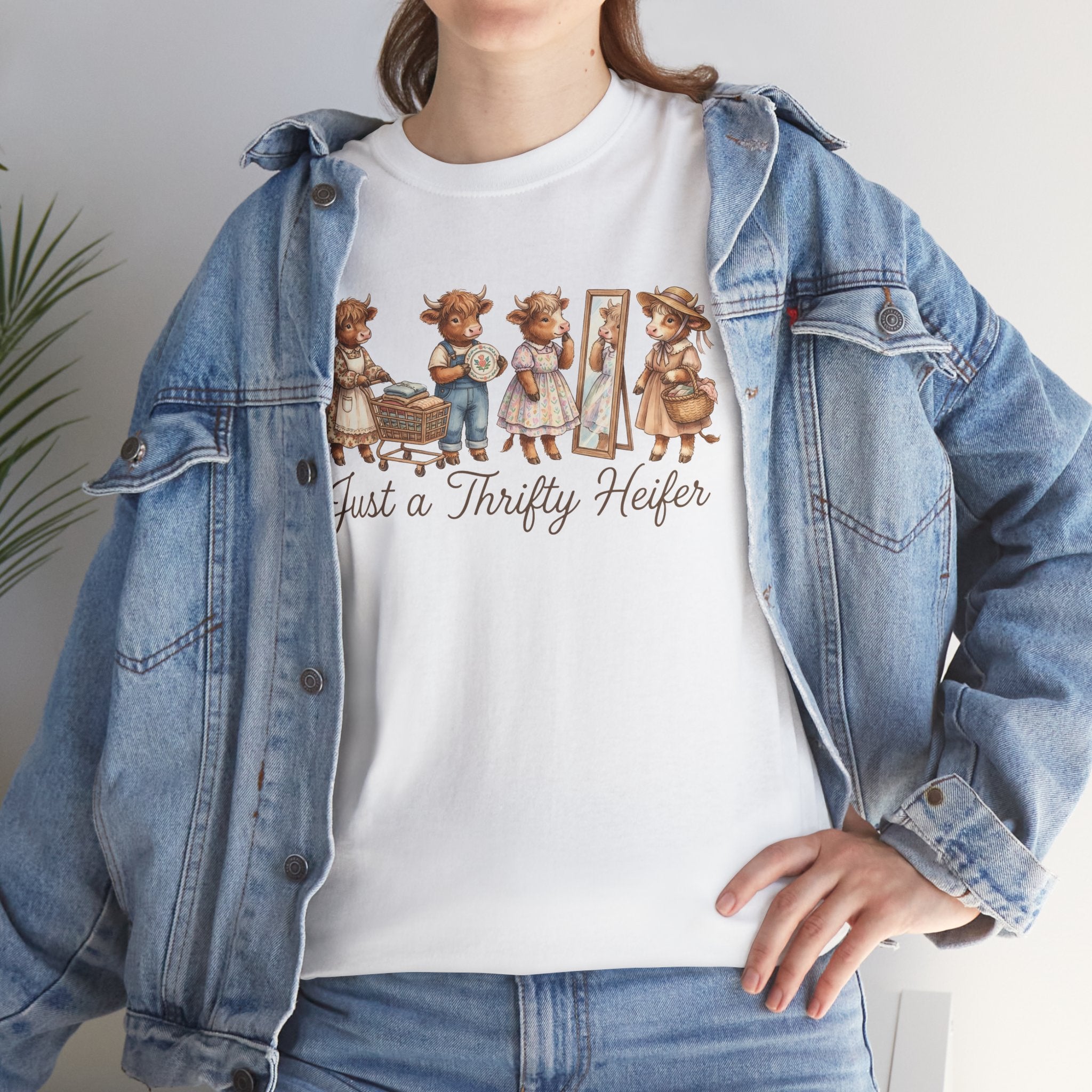Just a Thrifty Heifer Cute Cow Graphic Tee
