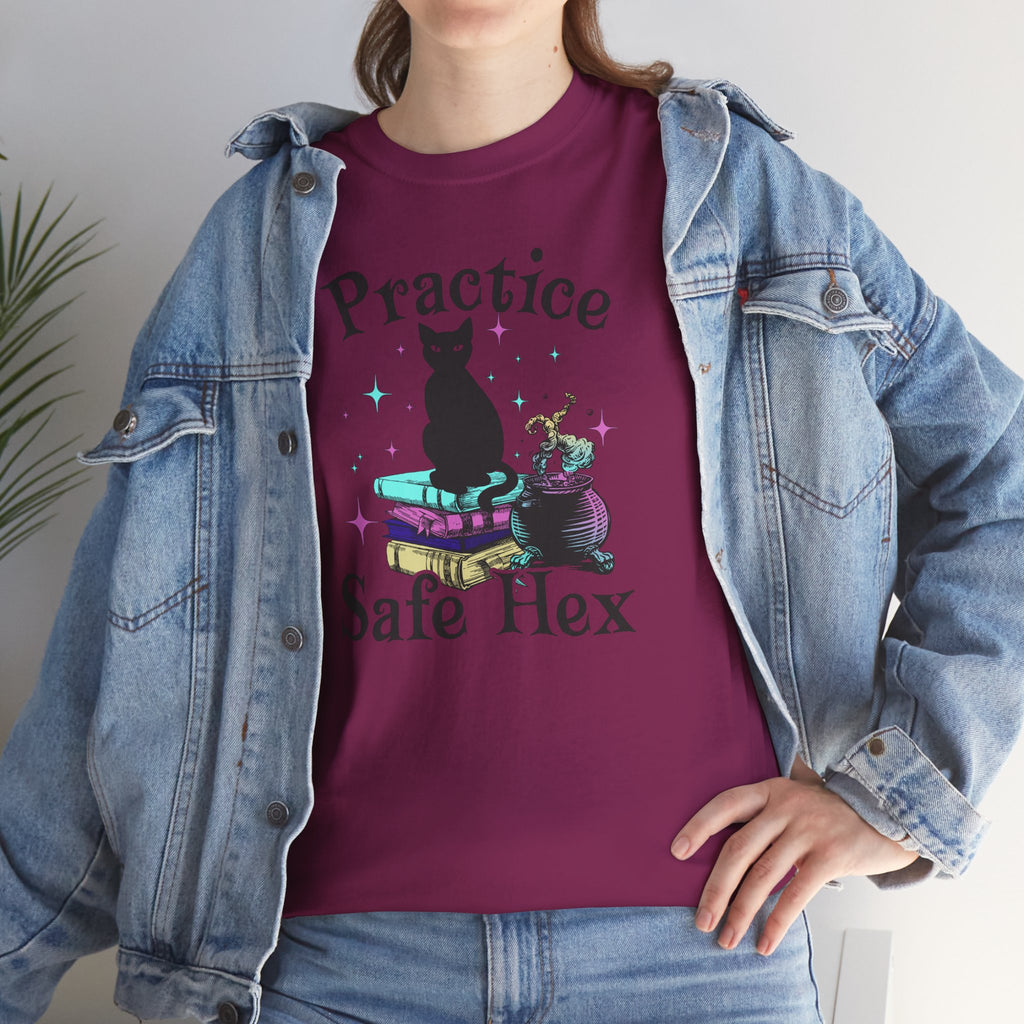 Practice Safe Hex Witchy Cat T-Shirt