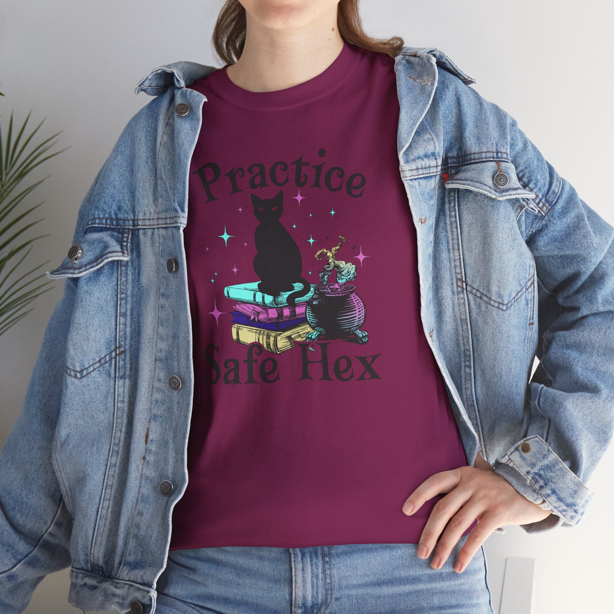 Practice Safe Hex Witchy Cat T-Shirt