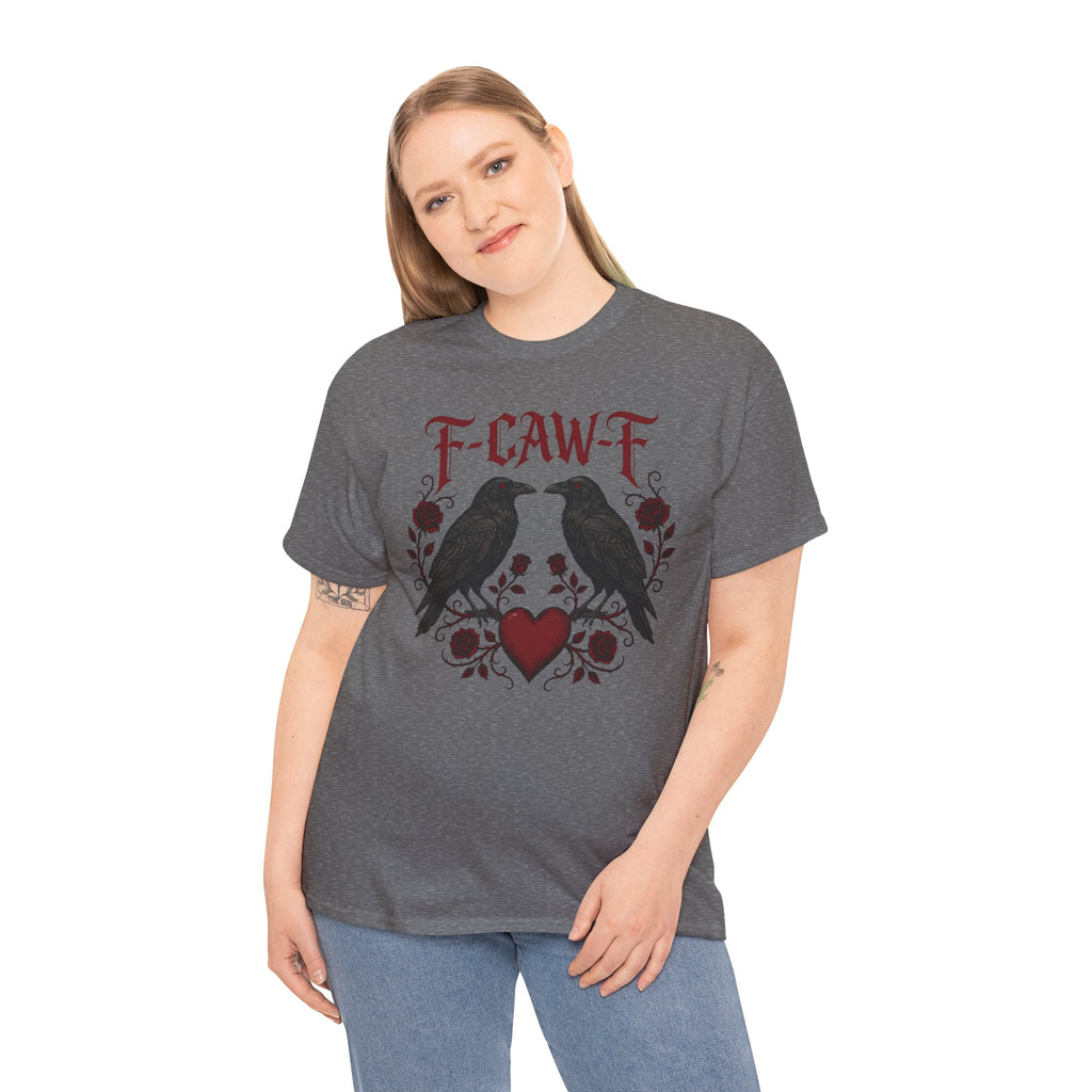 Raven Love Tee – F-CAW-F Gothic Crow Heart T-Shirt
