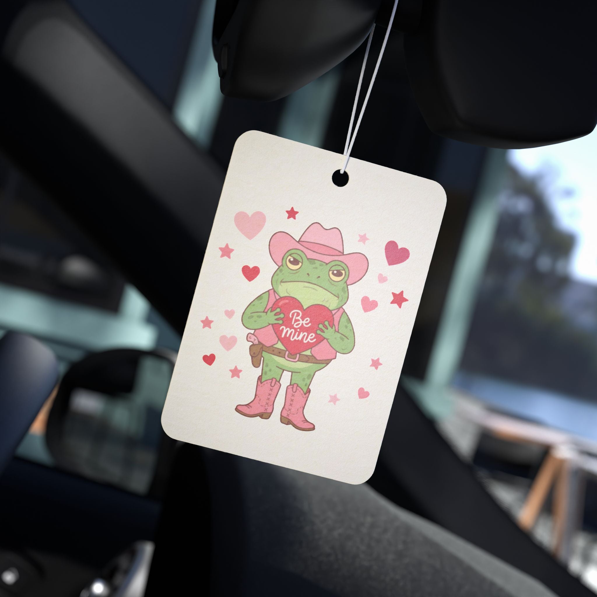 Valentine Cowboy Frog Car Air Freshener — Be Mine Heart Scented Accent