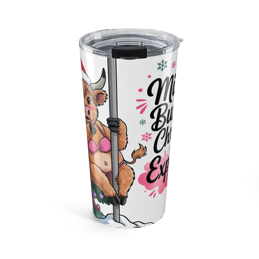 Moo Bless Christmas Tumbler 20oz | Cow Pole Dancing Holiday Design