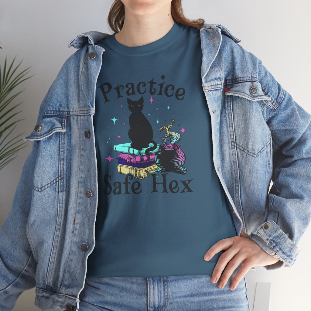 Practice Safe Hex Witchy Cat T-Shirt