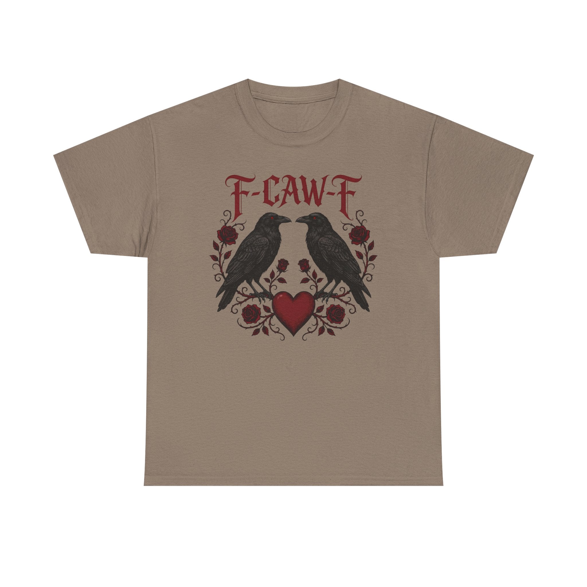 Raven Love Tee – F-CAW-F Gothic Crow Heart T-Shirt
