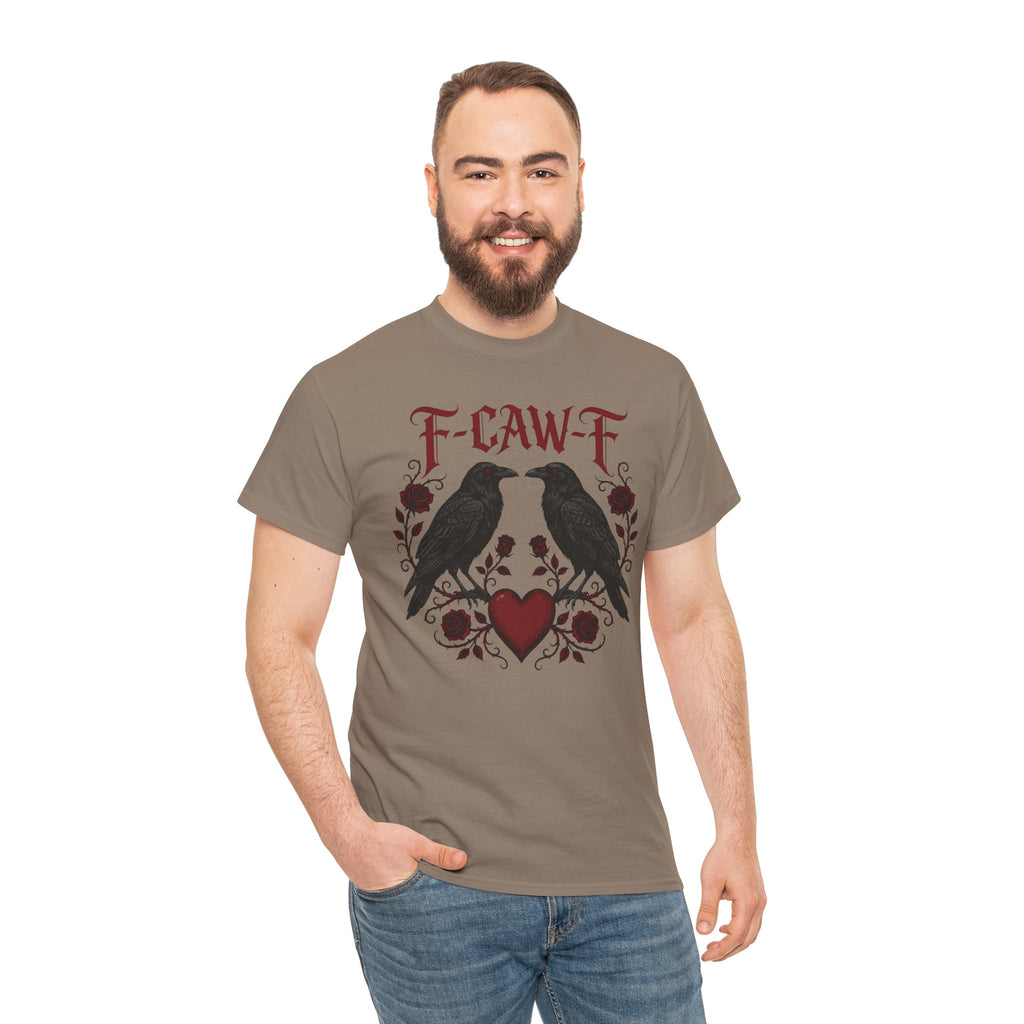 Raven Love Tee – F-CAW-F Gothic Crow Heart T-Shirt