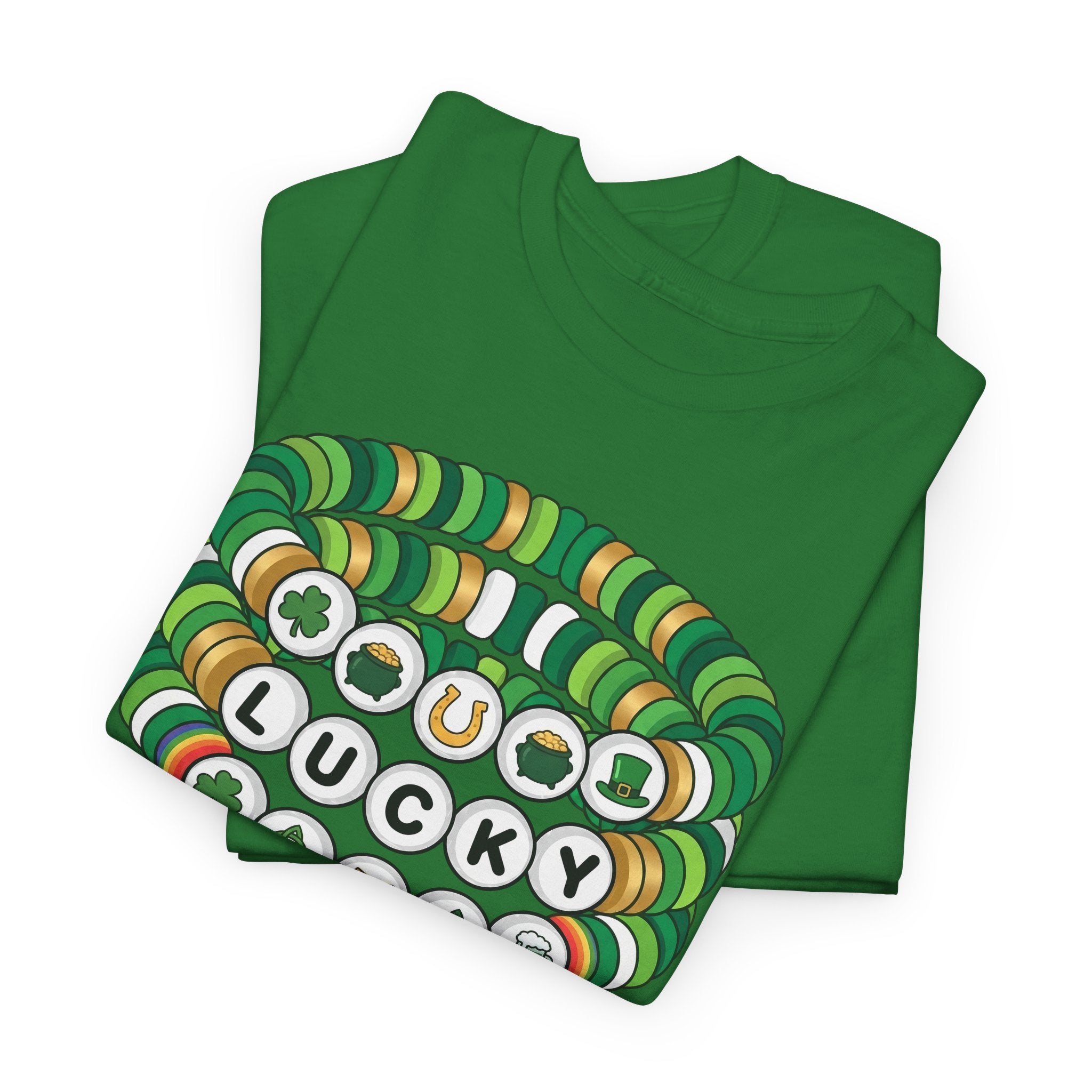 Lucky Bead Bracelet Graphic Tee — St. Patrick’s Day Green Charm Shirt