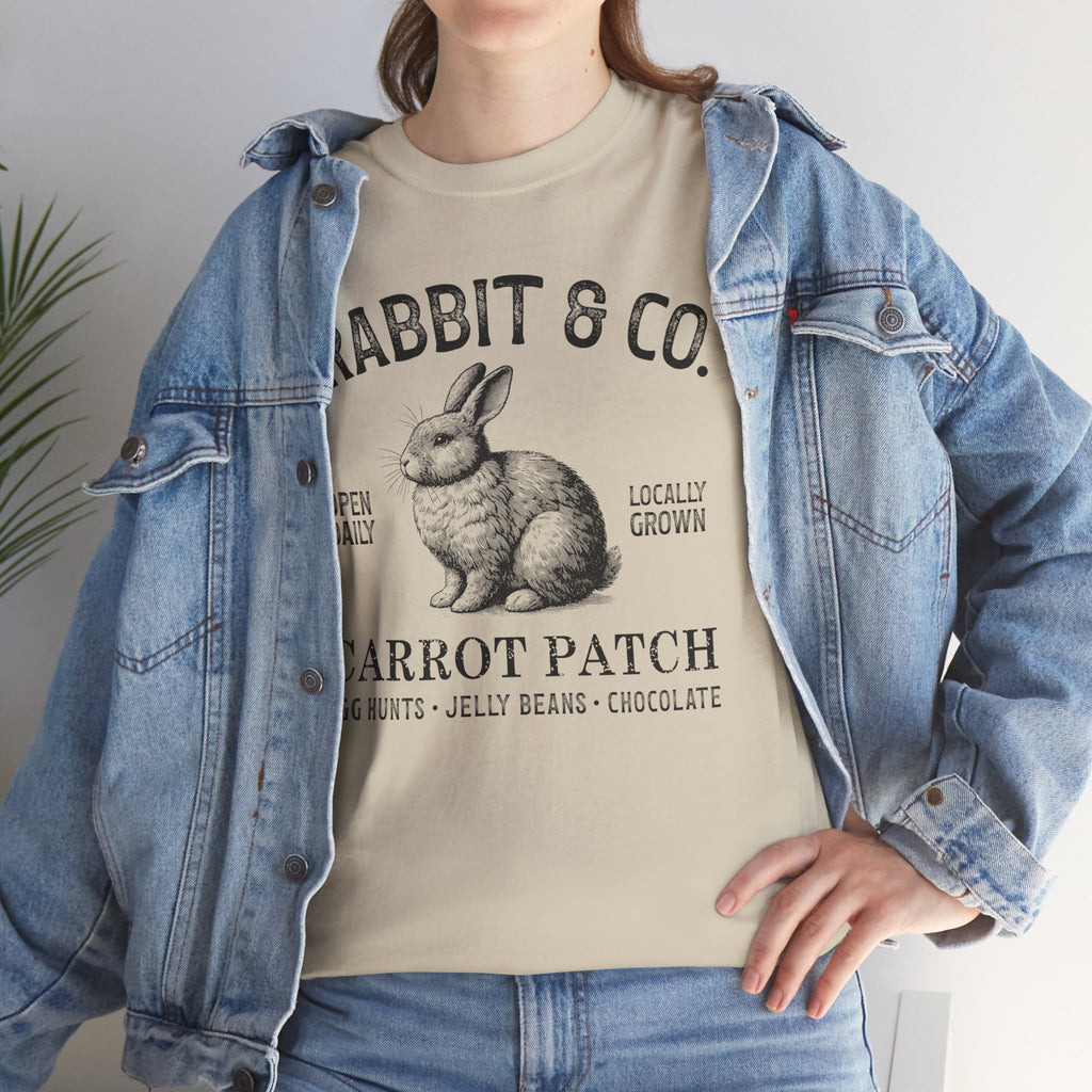 Rabbit & Co. Carrot Patch T-Shirt — Vintage Easter Bunny Graphic