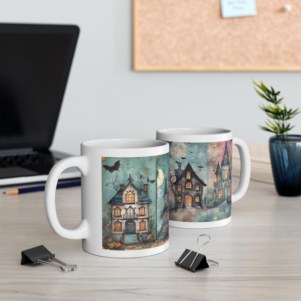 Spooky Halloween Haunted House Ceramic Mug