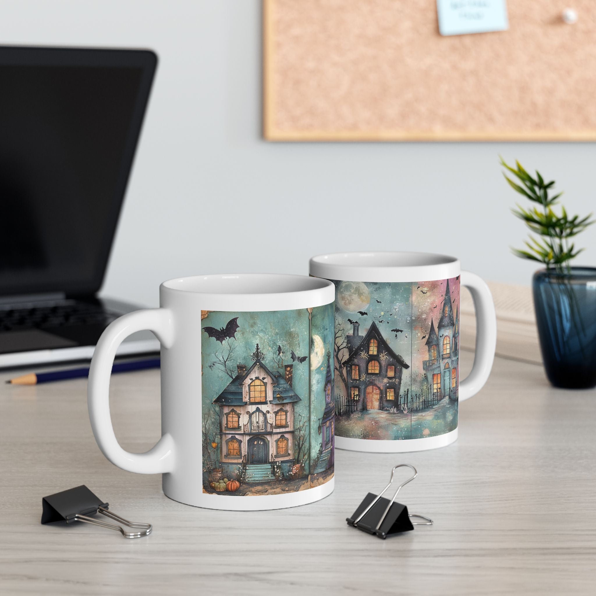 Spooky Halloween Haunted House Ceramic Mug
