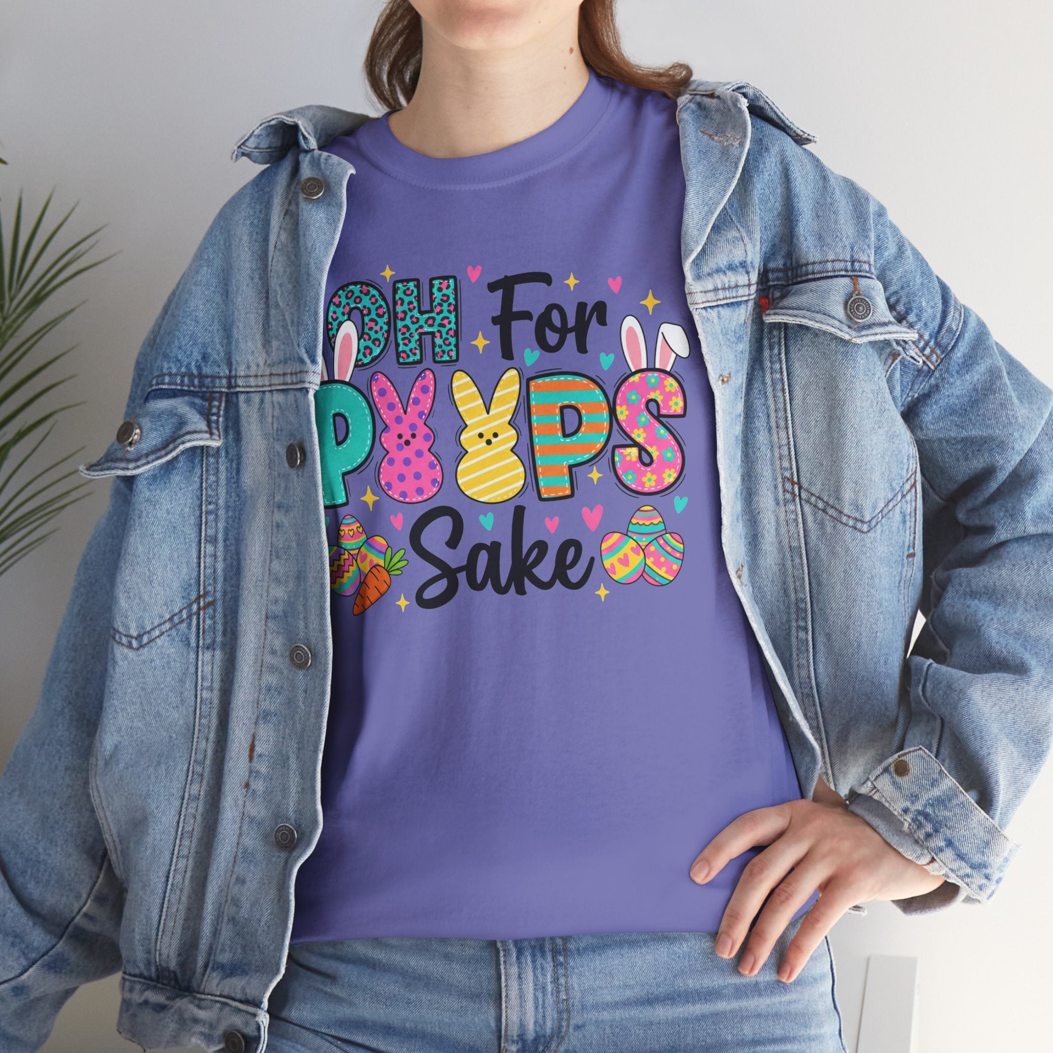 Easter "Oh For Peeps Sake" Graphic Tee — Cute Bunny & Egg Spring T-Shirt