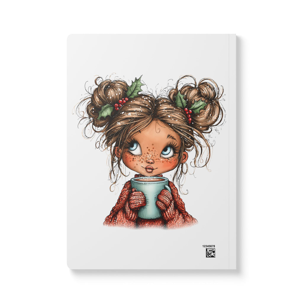 Cute Cozy Girl Softcover Journal — Holiday Hot Cocoa & Winter Outfit Sketches
