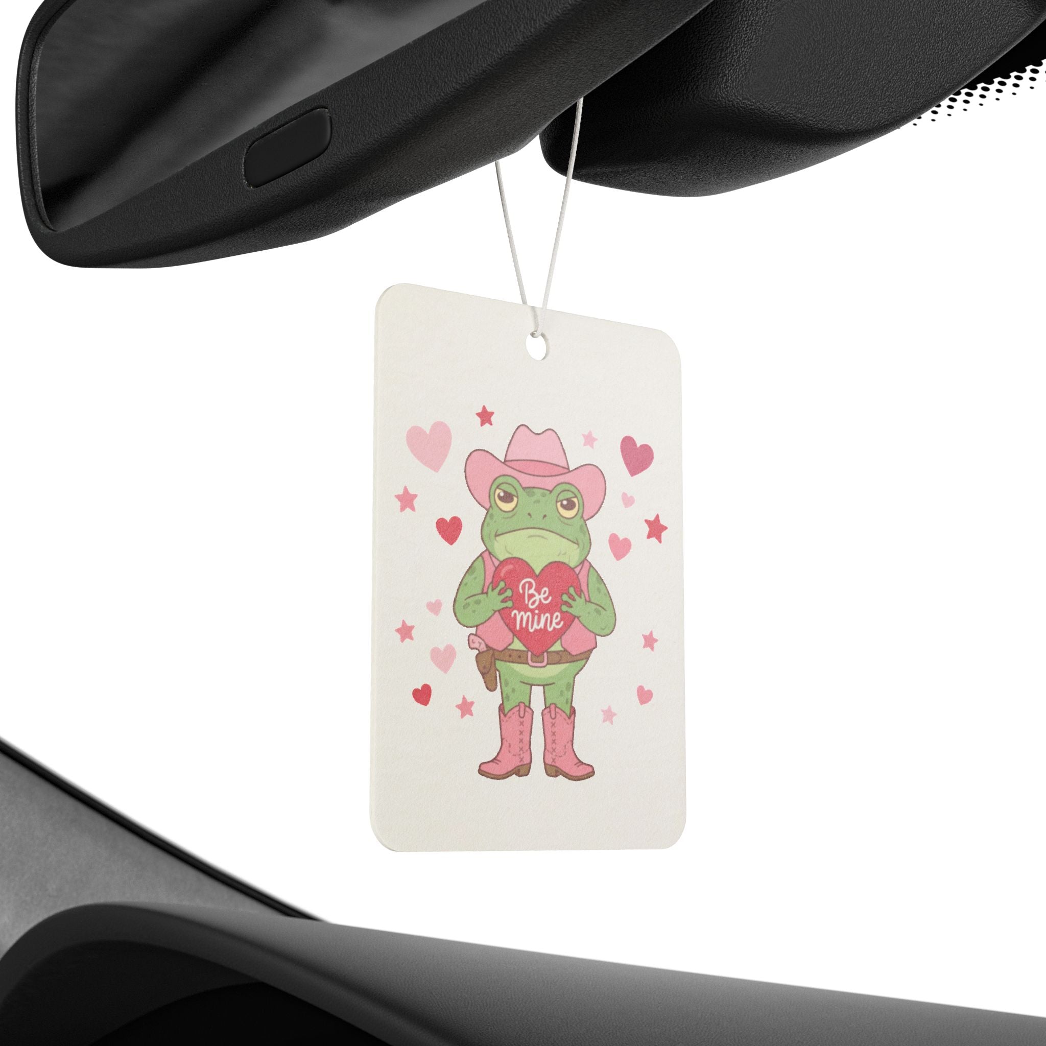 Valentine Cowboy Frog Car Air Freshener — Be Mine Heart Scented Accent
