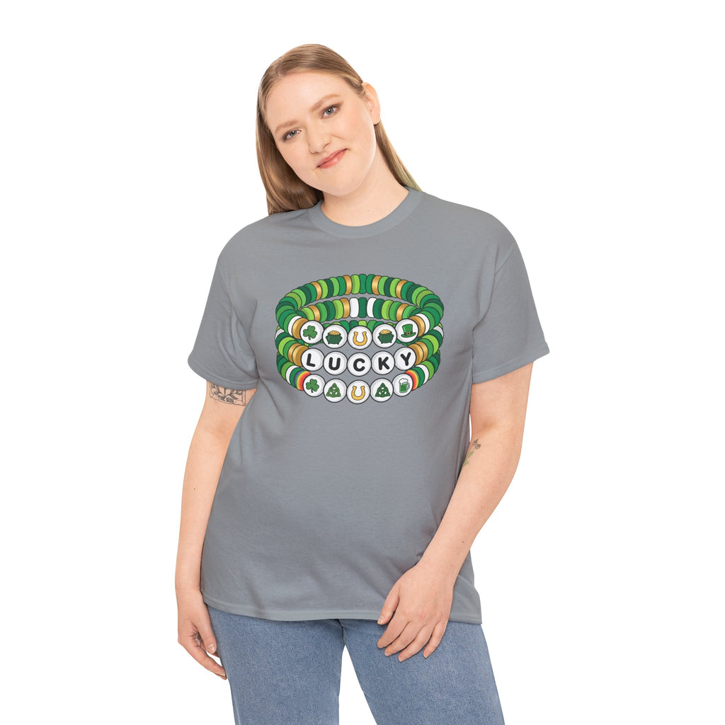 Lucky Bead Bracelet Graphic Tee — St. Patrick’s Day Green Charm Shirt