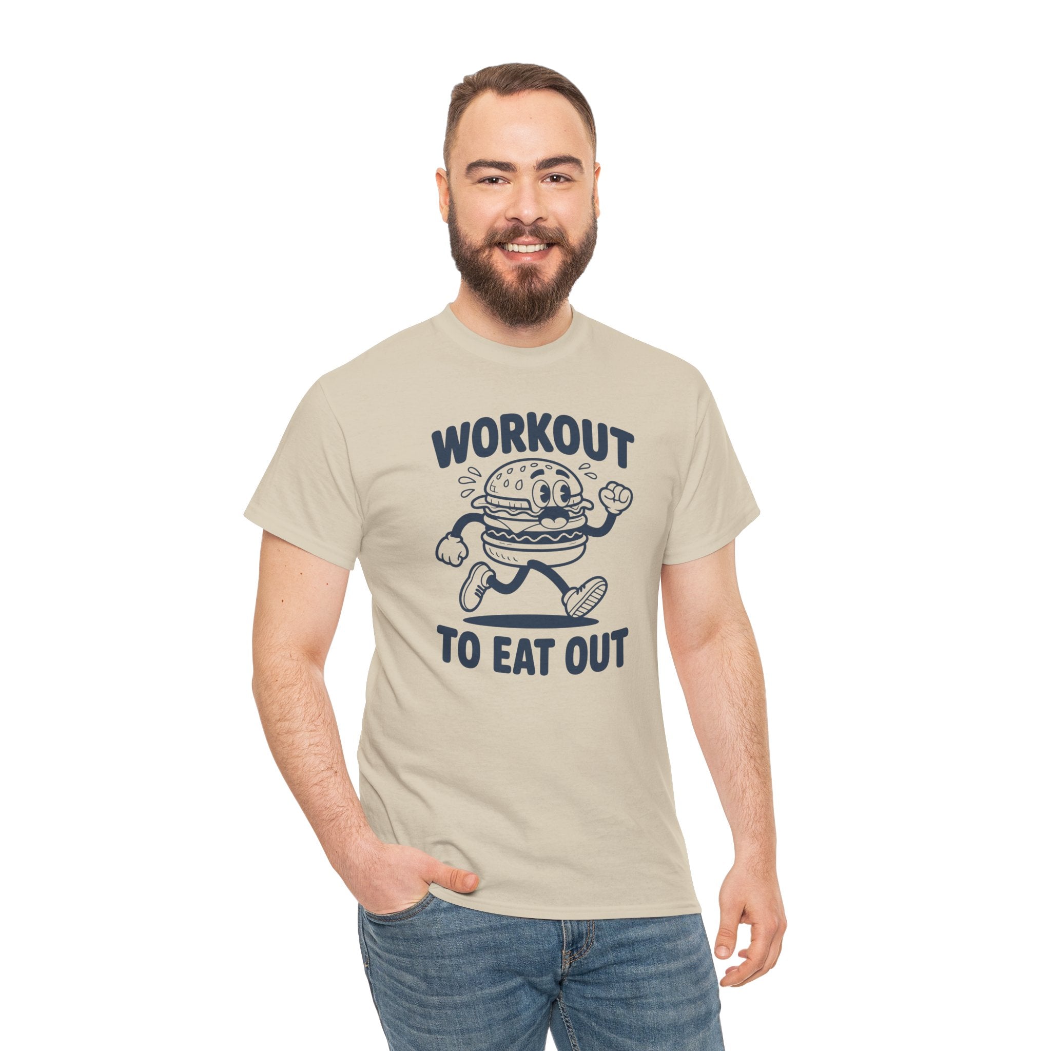Workout To Eat Out T-Shirt — Funny Fitness Burger Tee