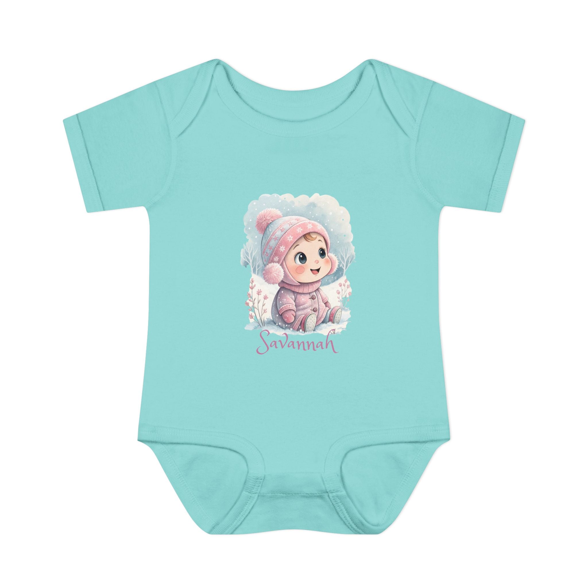 Personalized Baby Bodysuit — Cute Winter Design with Name (Infant Onesie)
