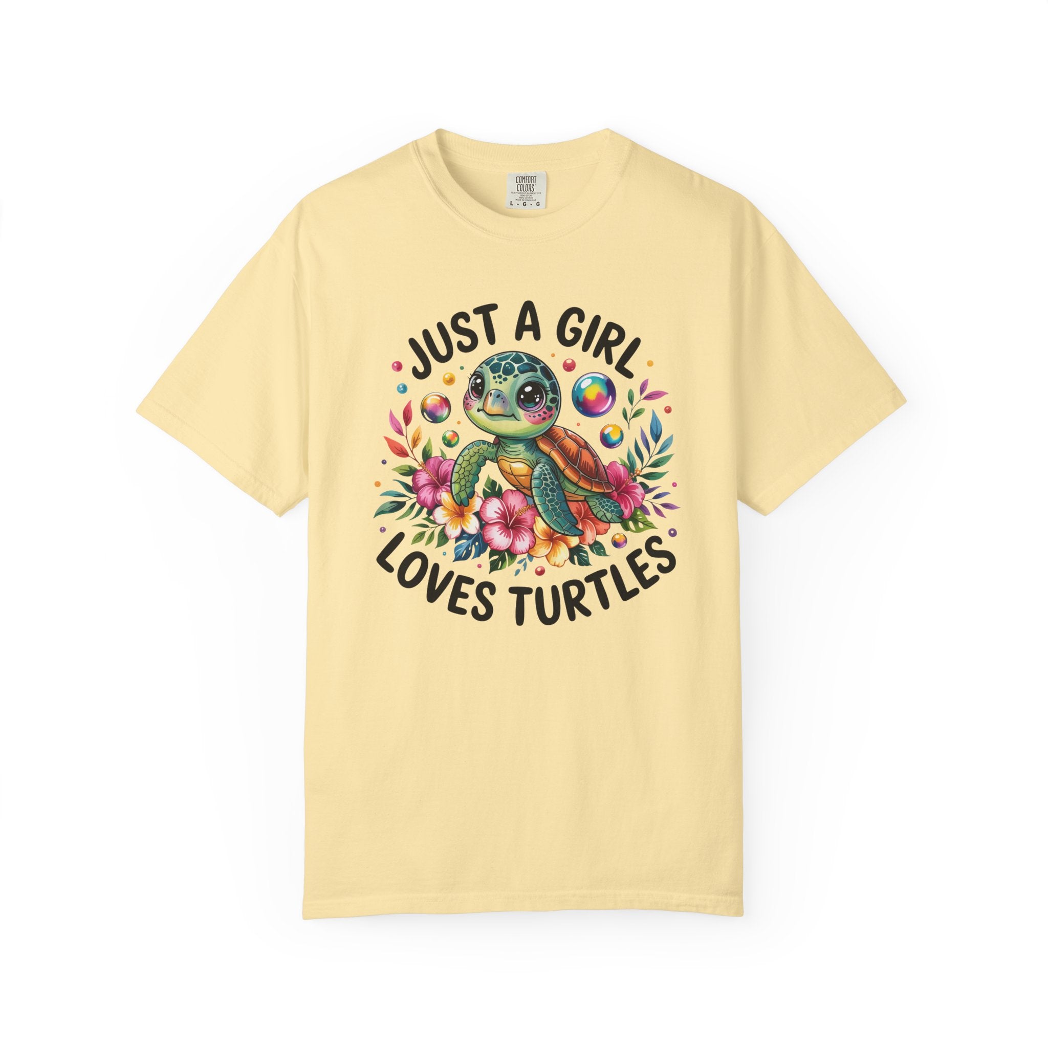 Just a Girl Loves Turtles Graphic T-Shirt — Cute Sea Turtle Tee