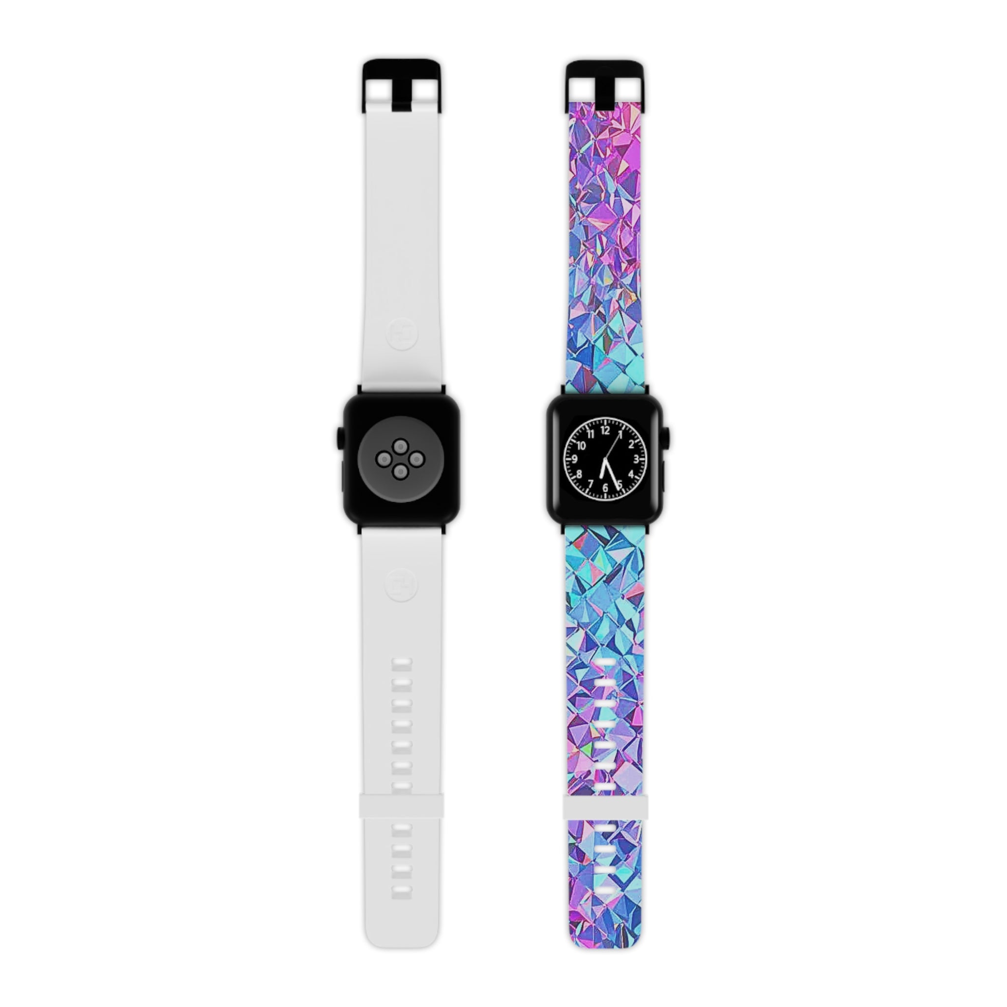 Holographic Prism Apple Watch Band — Iridescent Geometric Silicone Strap