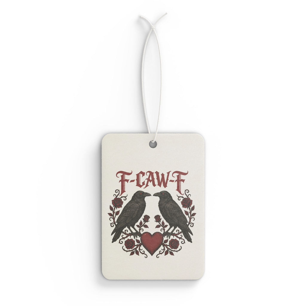 Car Air Freshener — Gothic Raven 'F-CAW-F' Design with Heart Accent