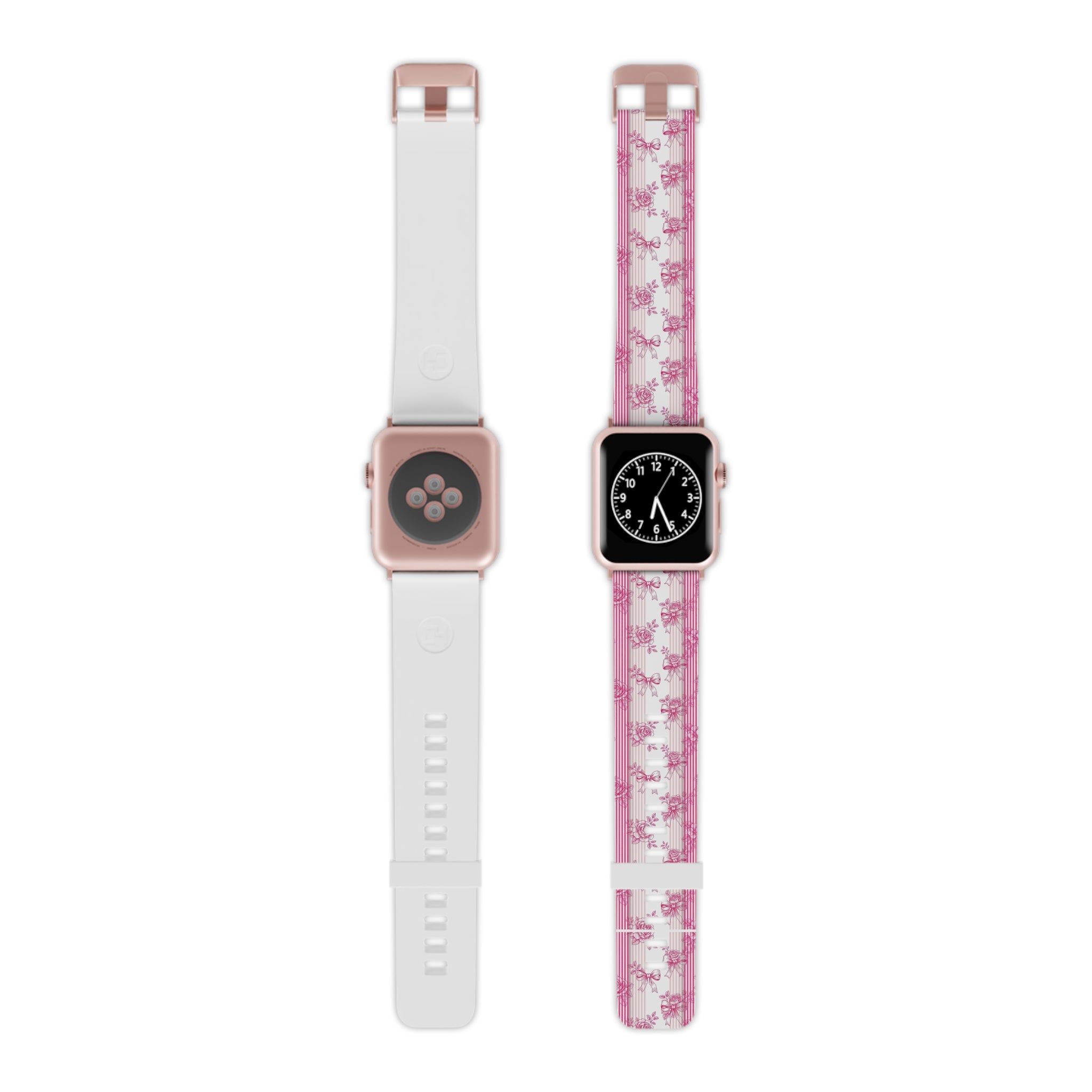 Pink Floral Stripe Bows Apple Watch Band