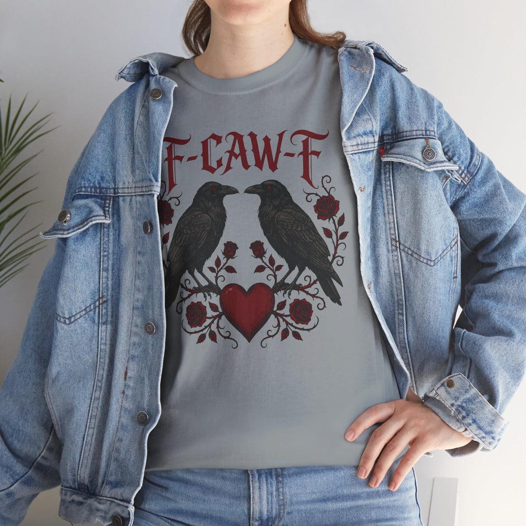 Raven Love Tee – F-CAW-F Gothic Crow Heart T-Shirt