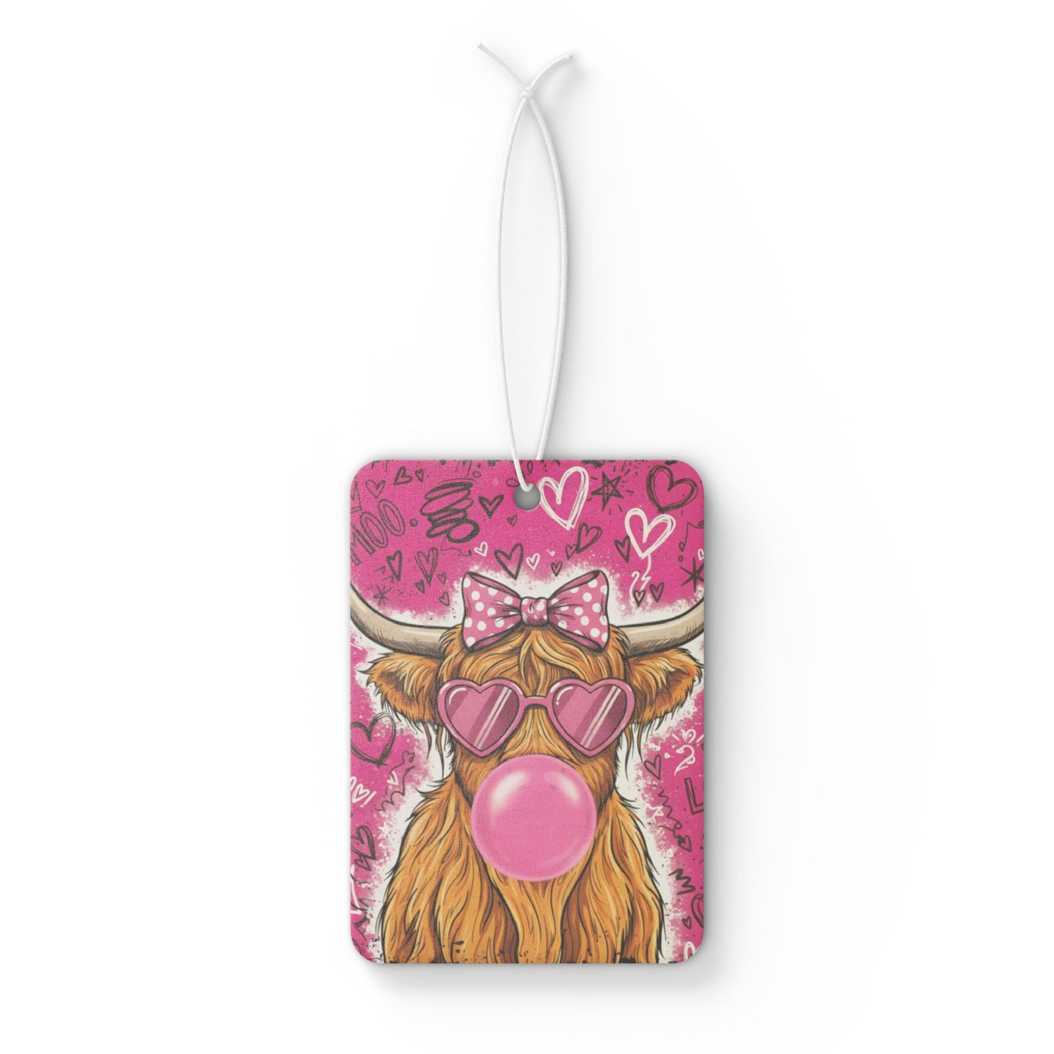 Cow Air Freshener — Cute Pink Bubblegum Highland Cow Car Scent