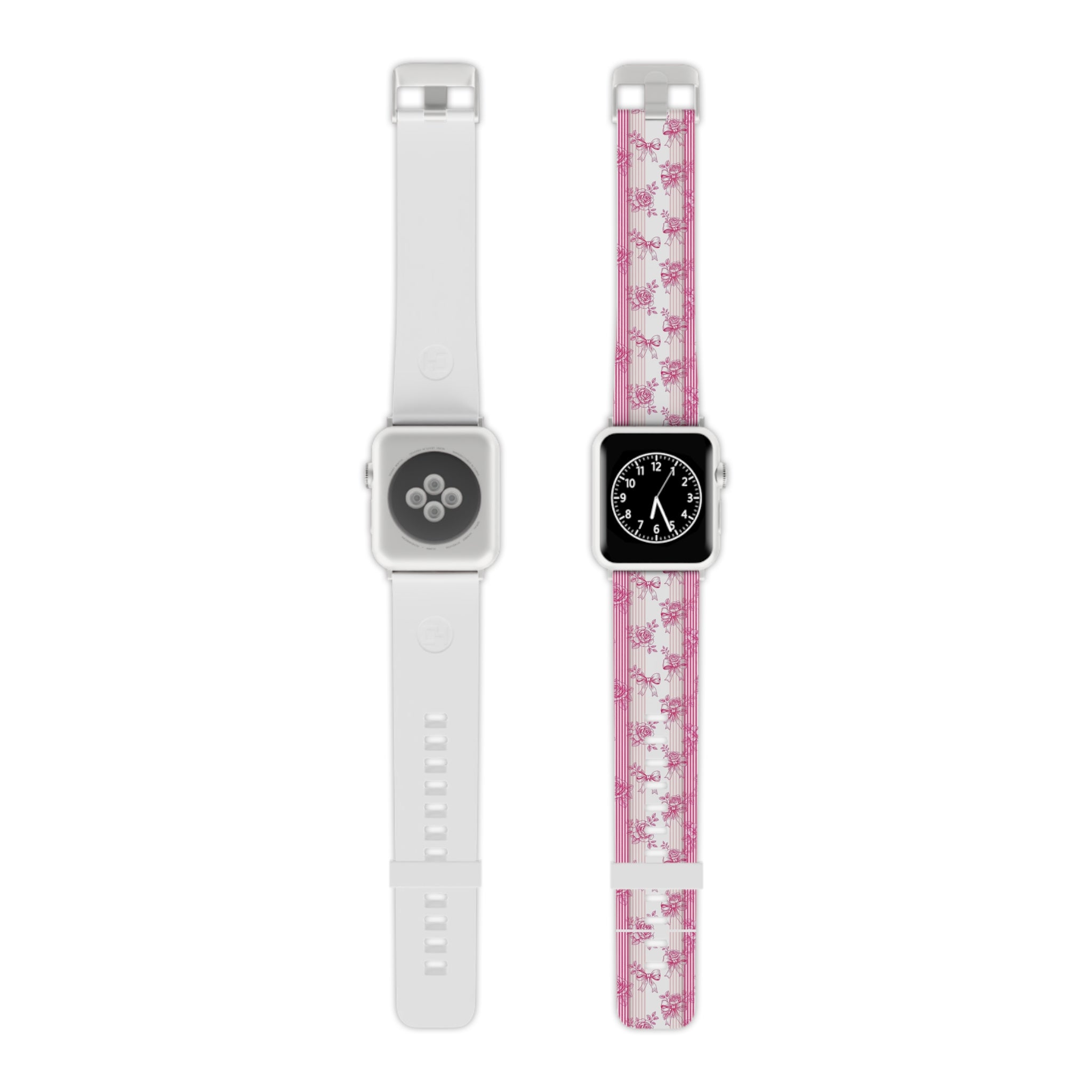 Pink Floral Stripe Bows Apple Watch Band