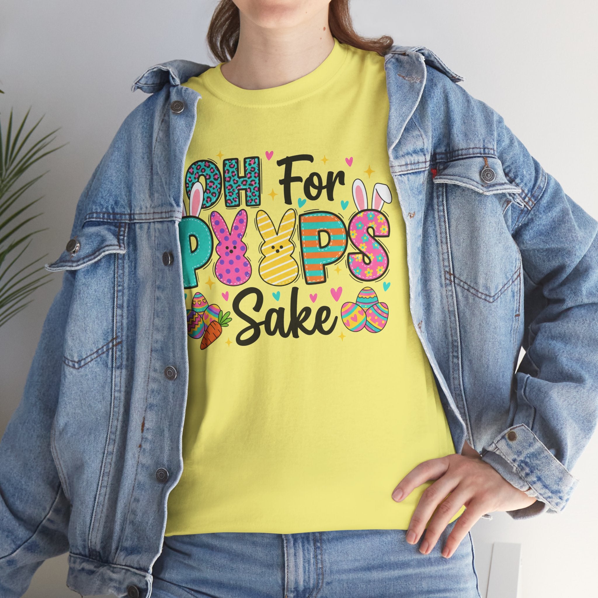 Easter "Oh For Peeps Sake" Graphic Tee — Cute Bunny & Egg Spring T-Shirt
