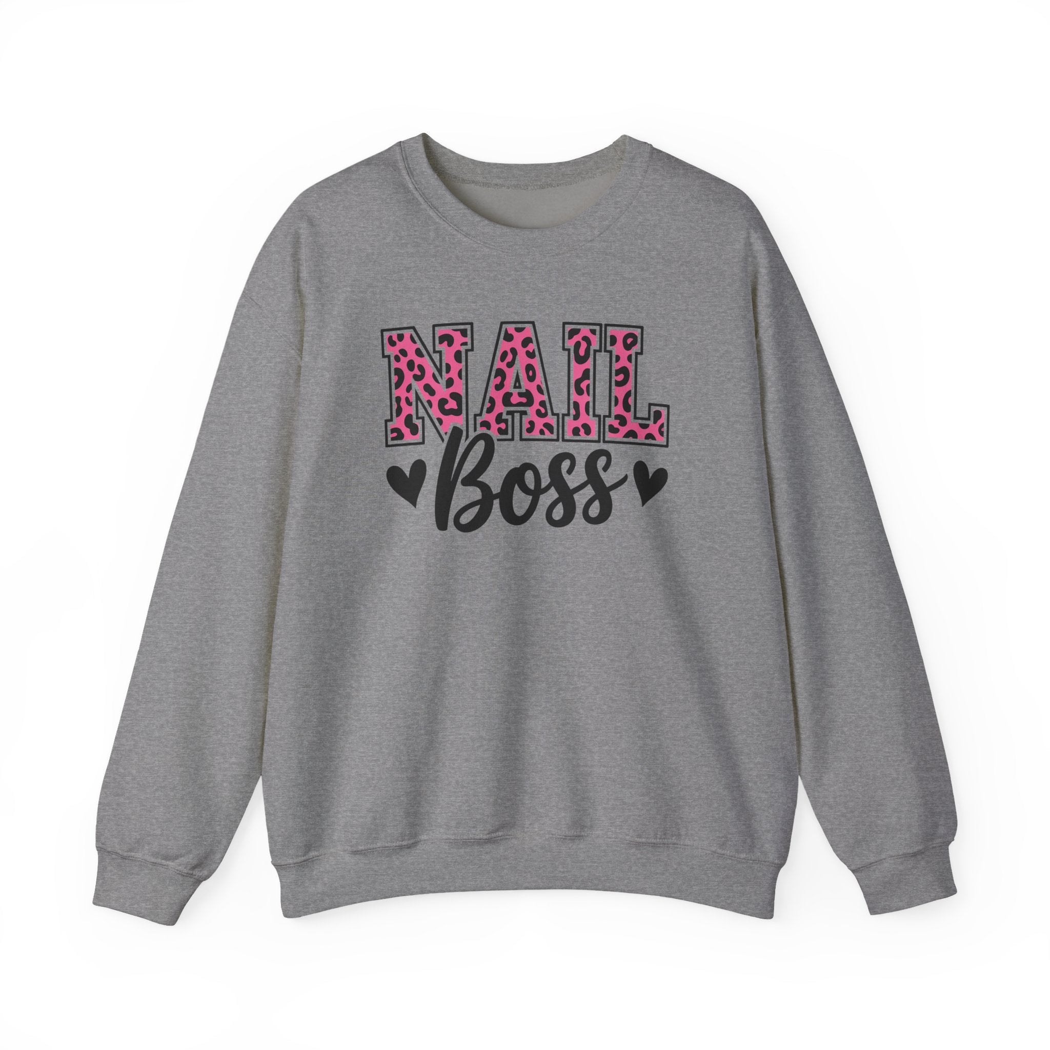 Nail Boss Crewneck Sweatshirt — Leopard Print Nail Tech