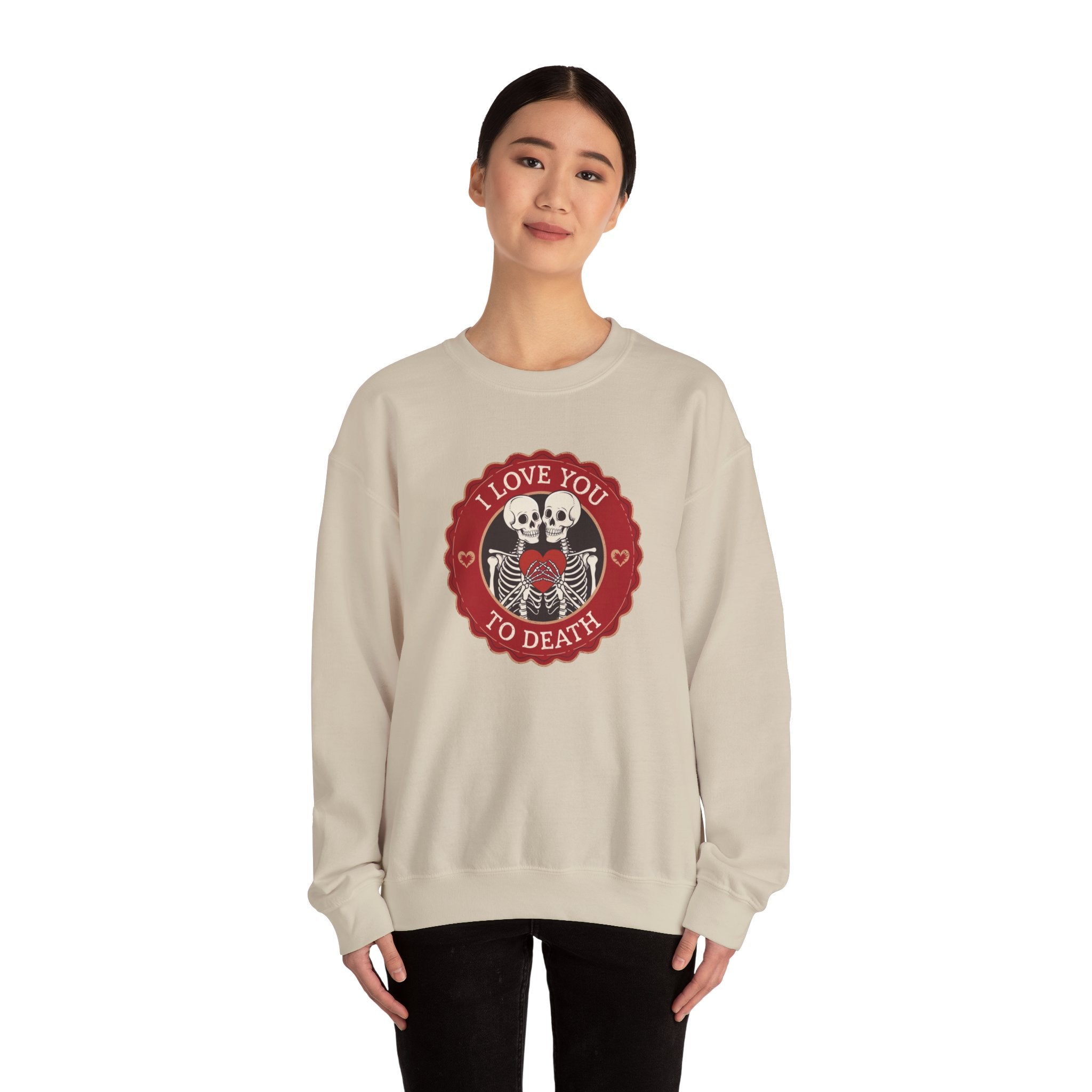 I Love You to Death Skeleton Crewneck Sweatshirt