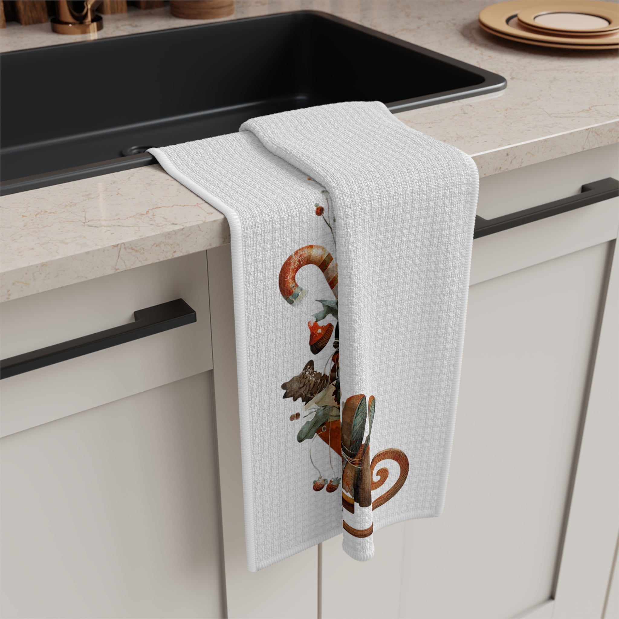 Whimsical Gnome Microfiber Tea Towel for Cozy Holiday Decor