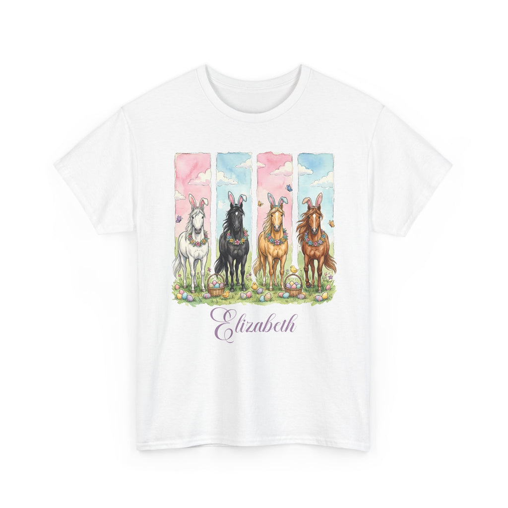 Easter Horse Watercolor Portrait Tee — Personalized Design