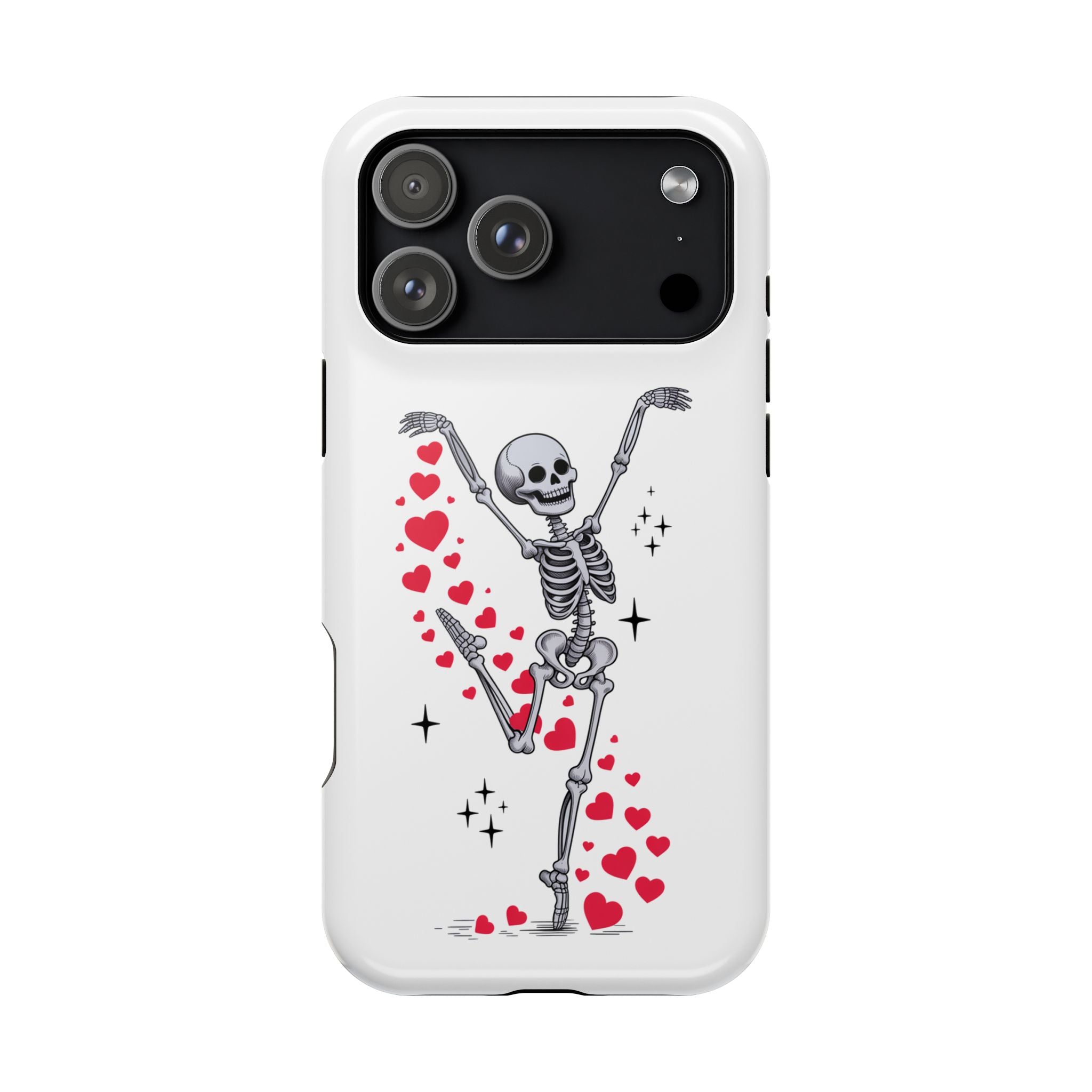 Phone Case — Dancing Skeleton with Hearts Magnetic Impact-Resistant Case