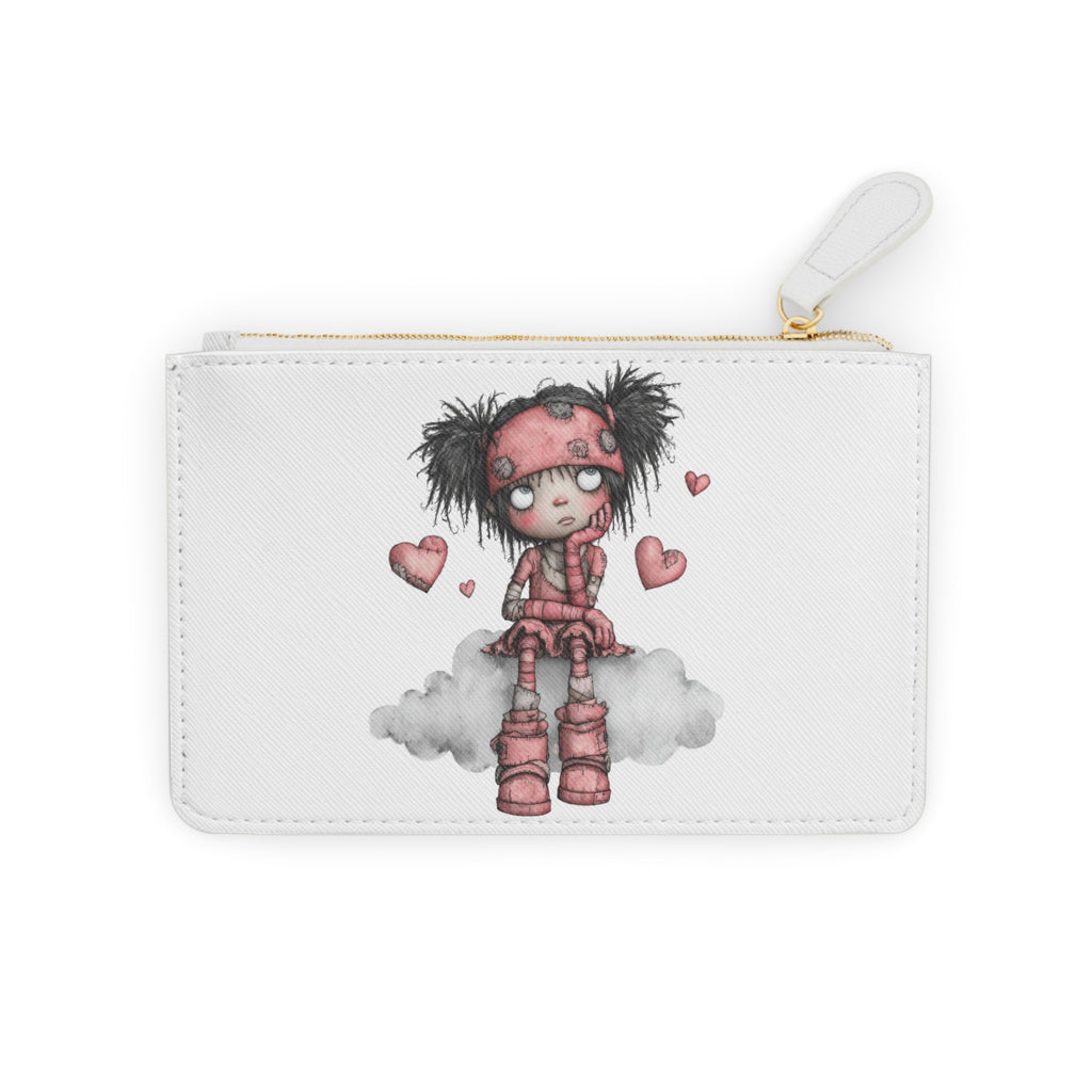 Mini Clutch Bag — Cute Girl Illustration & "Let Everything You Do Be Done With Love" Quote