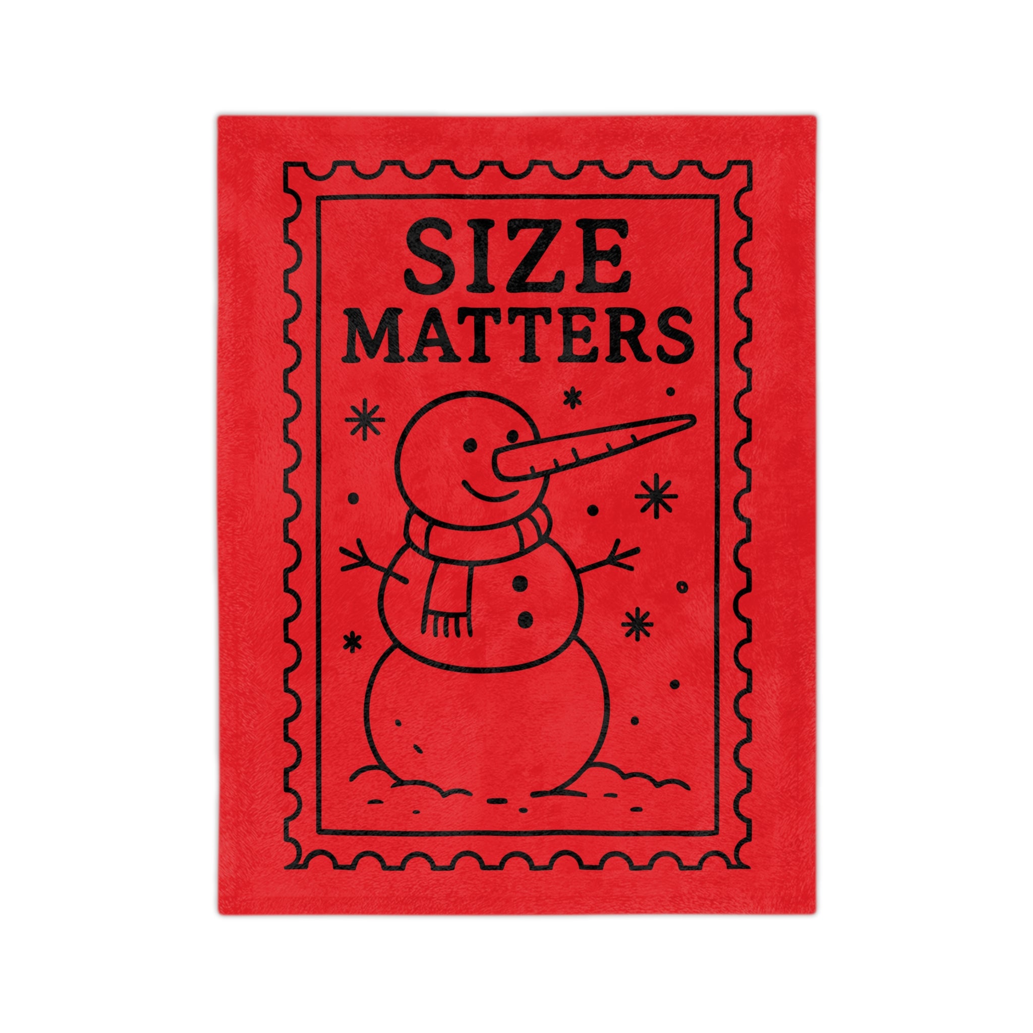 Holiday Throw Blanket — 'Size Matters' Snowman Velveteen Microfiber Blanket