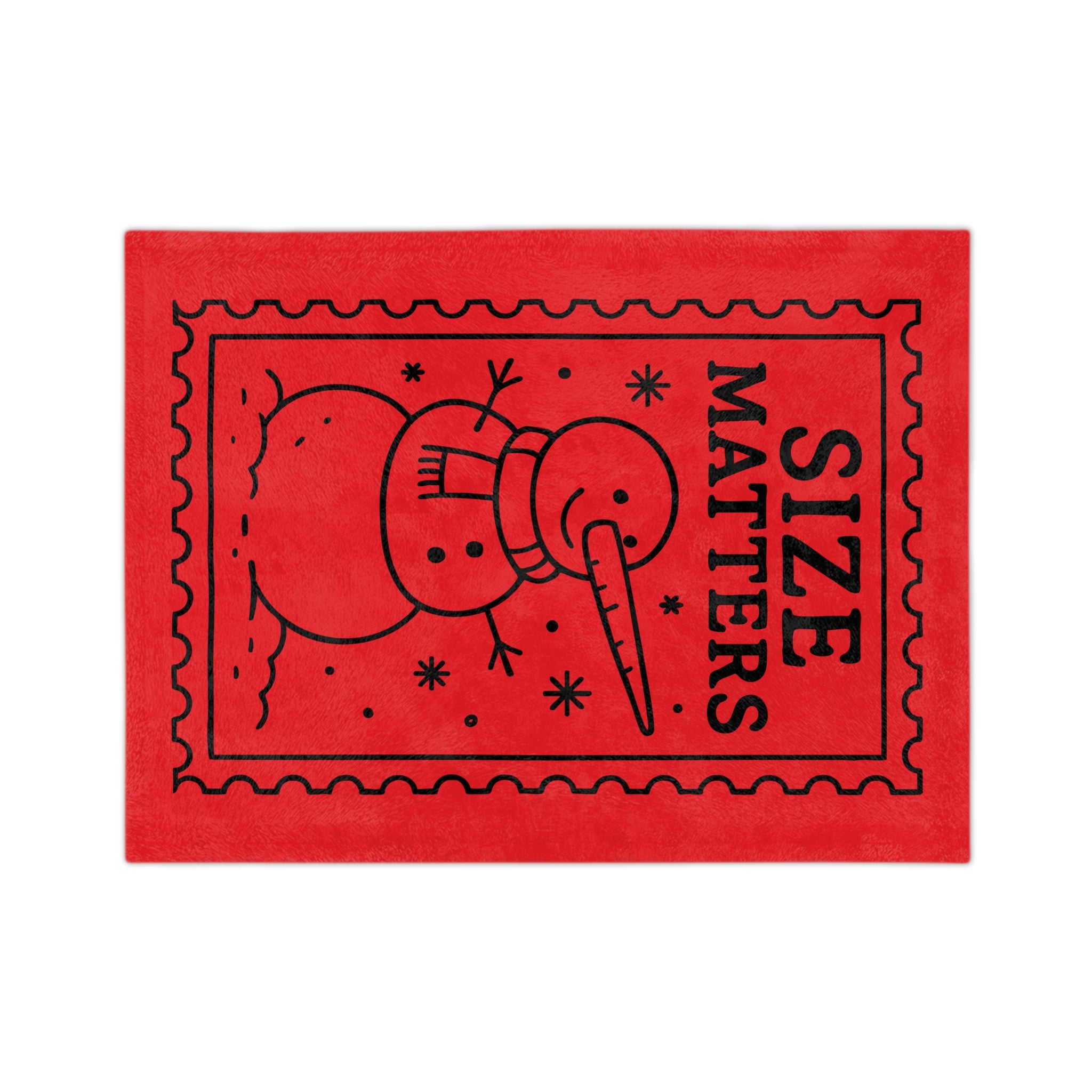 Holiday Throw Blanket — 'Size Matters' Snowman Velveteen Microfiber Blanket