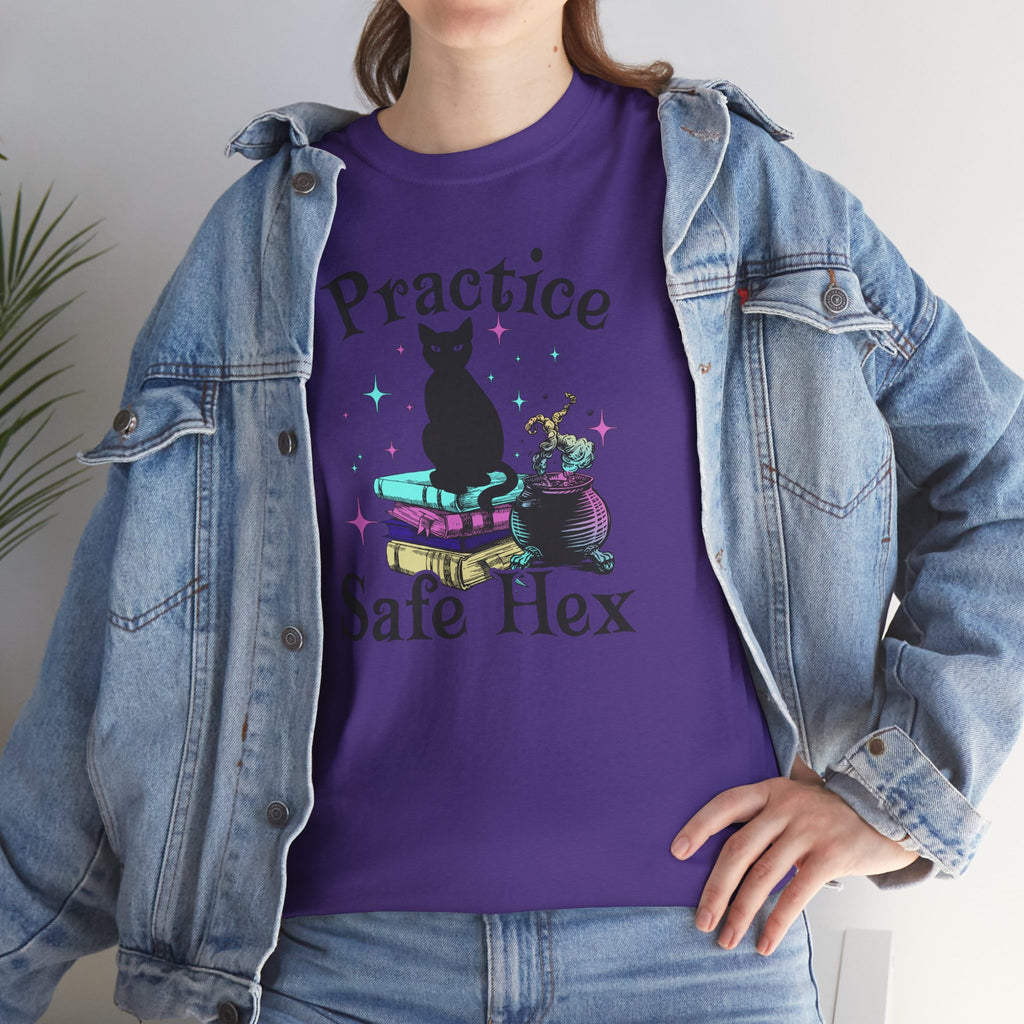 Practice Safe Hex Witchy Cat T-Shirt
