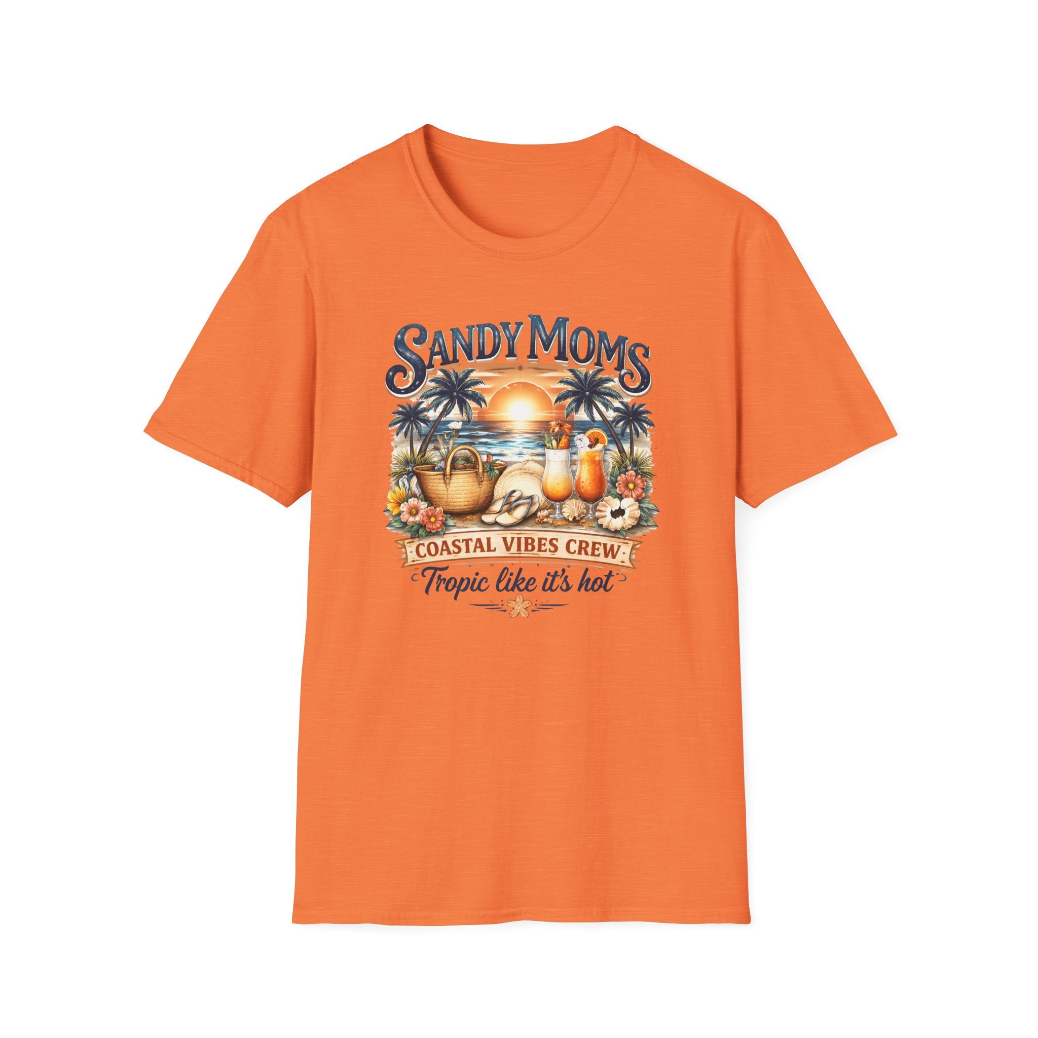 Sandy Moms Coastal Vibes T-Shirt — "Tropic Like It’s Hot" Beach Tee
