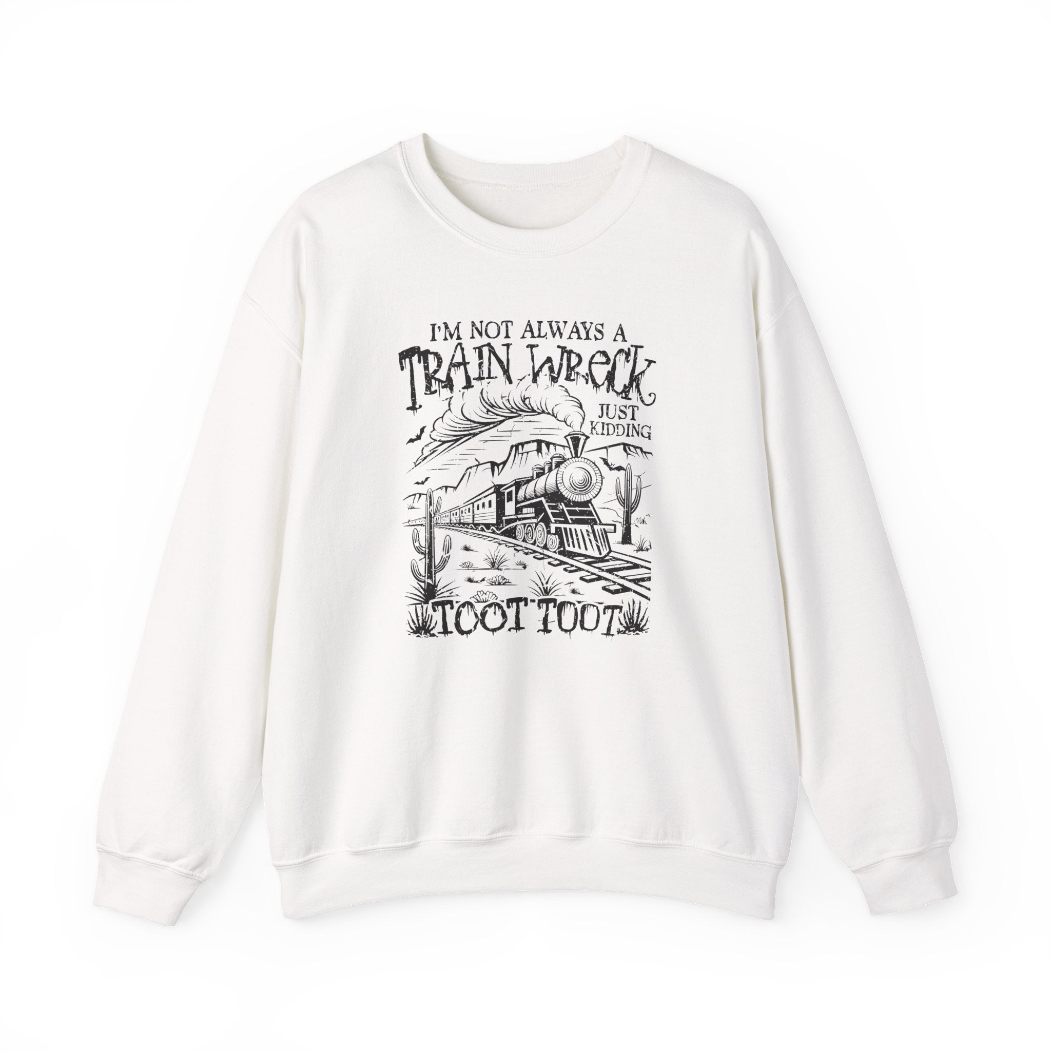 Train Wreck Humor Crewneck Sweatshirt