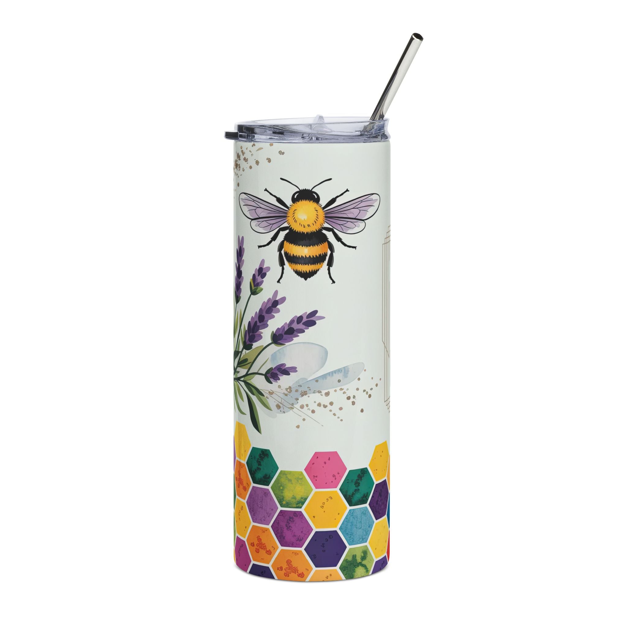 Let It Bee Stainless Steel Tumbler — 20oz Bee & Lavender Travel Cup