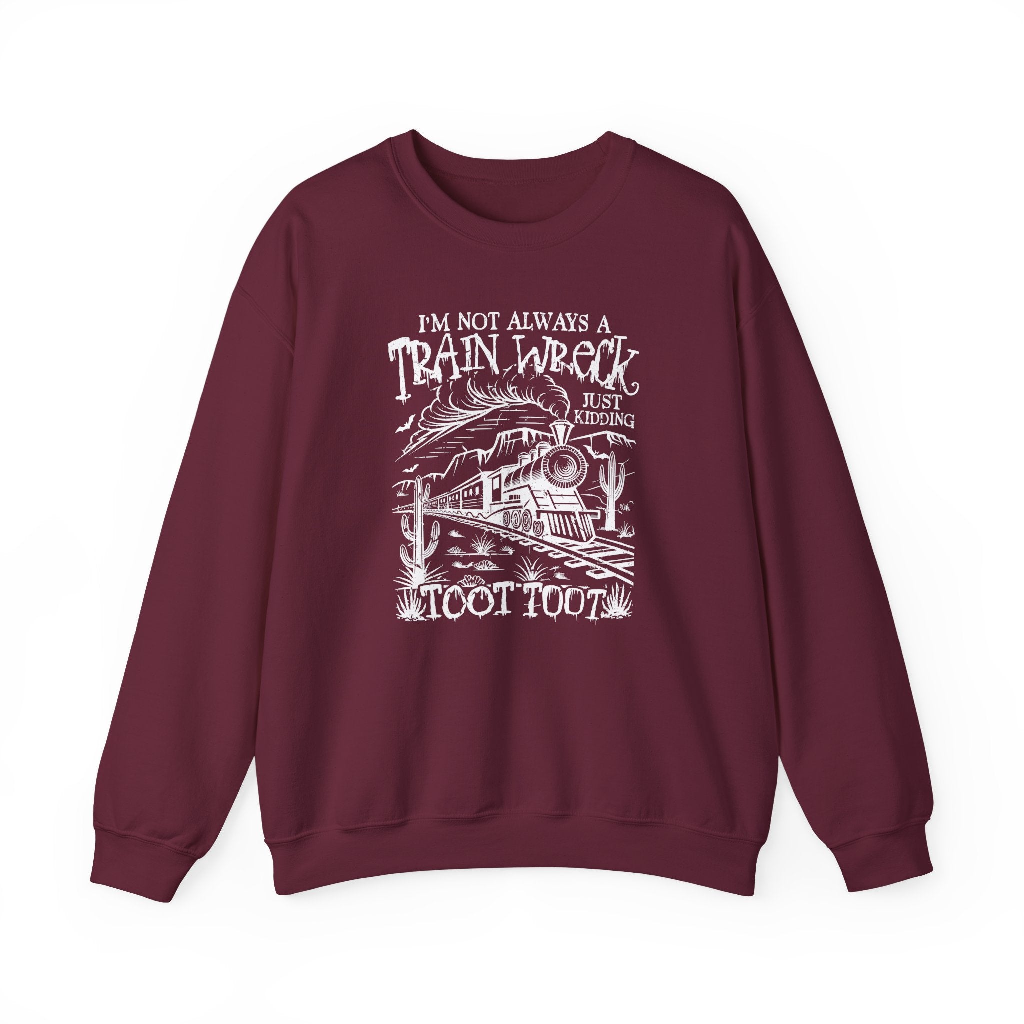 Train Wreck Humor Crewneck Sweatshirt