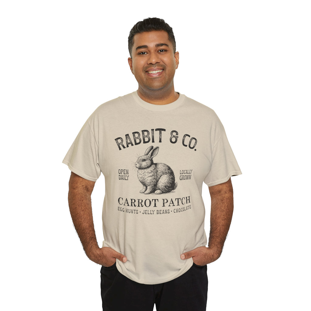 Rabbit & Co. Carrot Patch T-Shirt — Vintage Easter Bunny Graphic