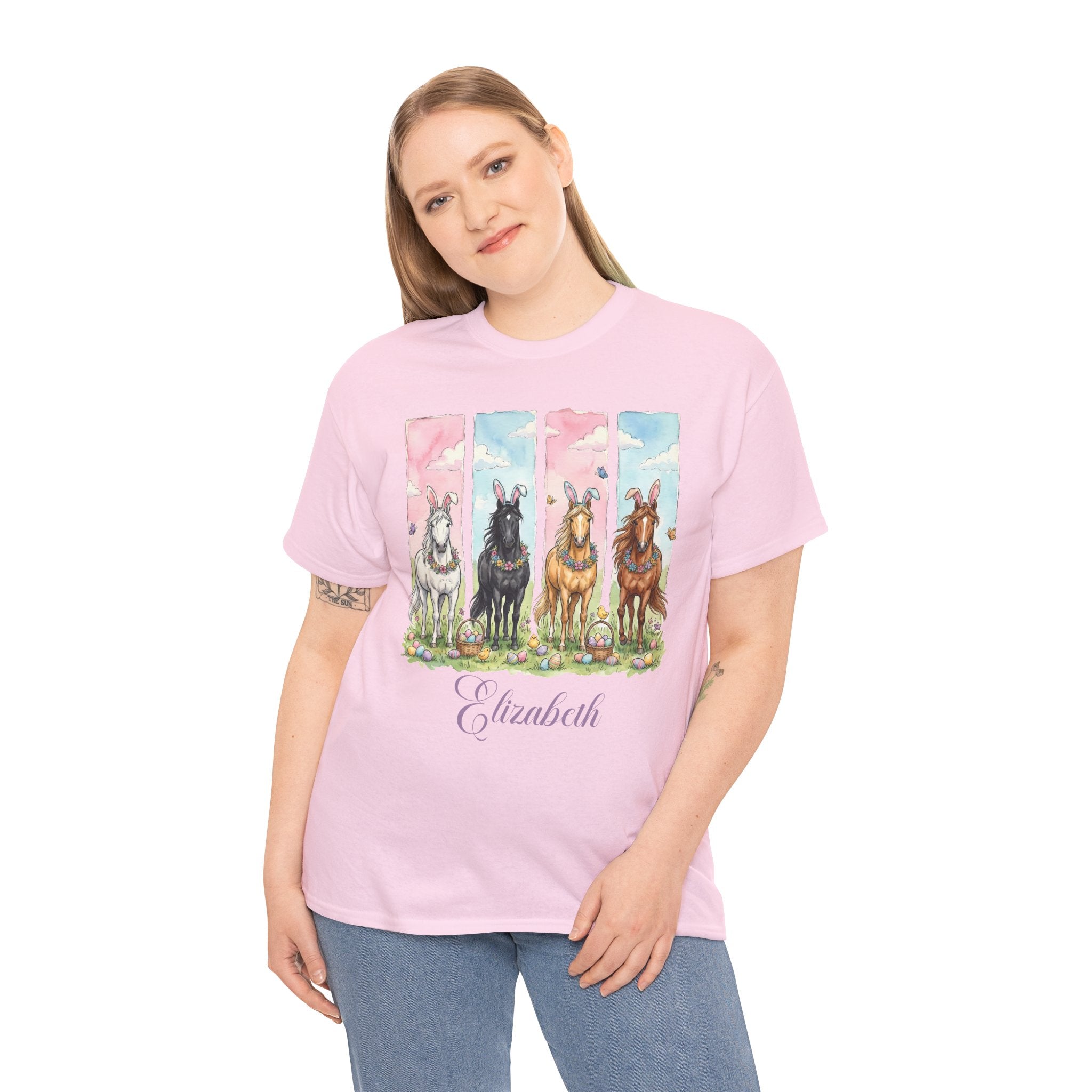 Easter Horse Watercolor Portrait Tee — Personalized Design