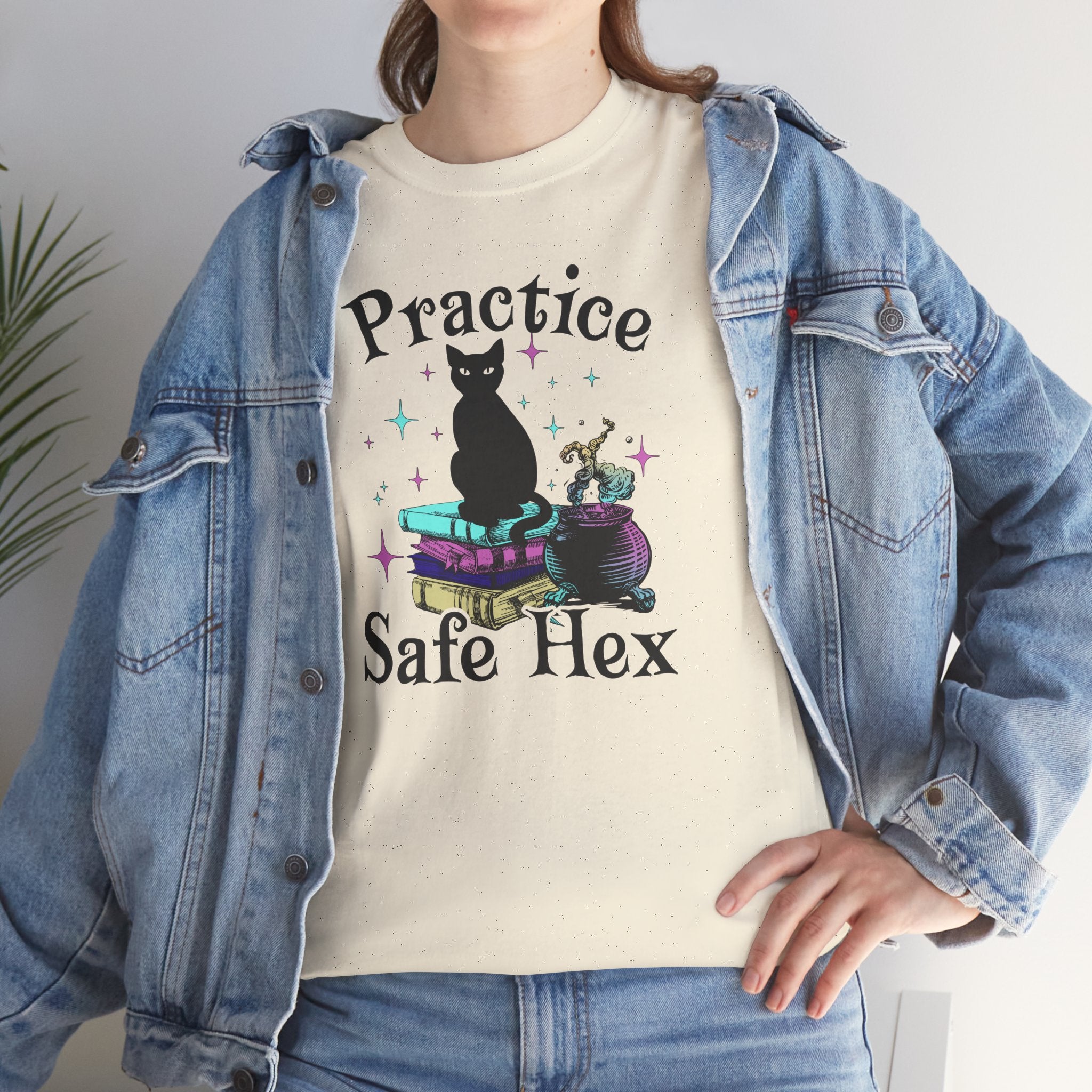 Practice Safe Hex Witchy Cat T-Shirt