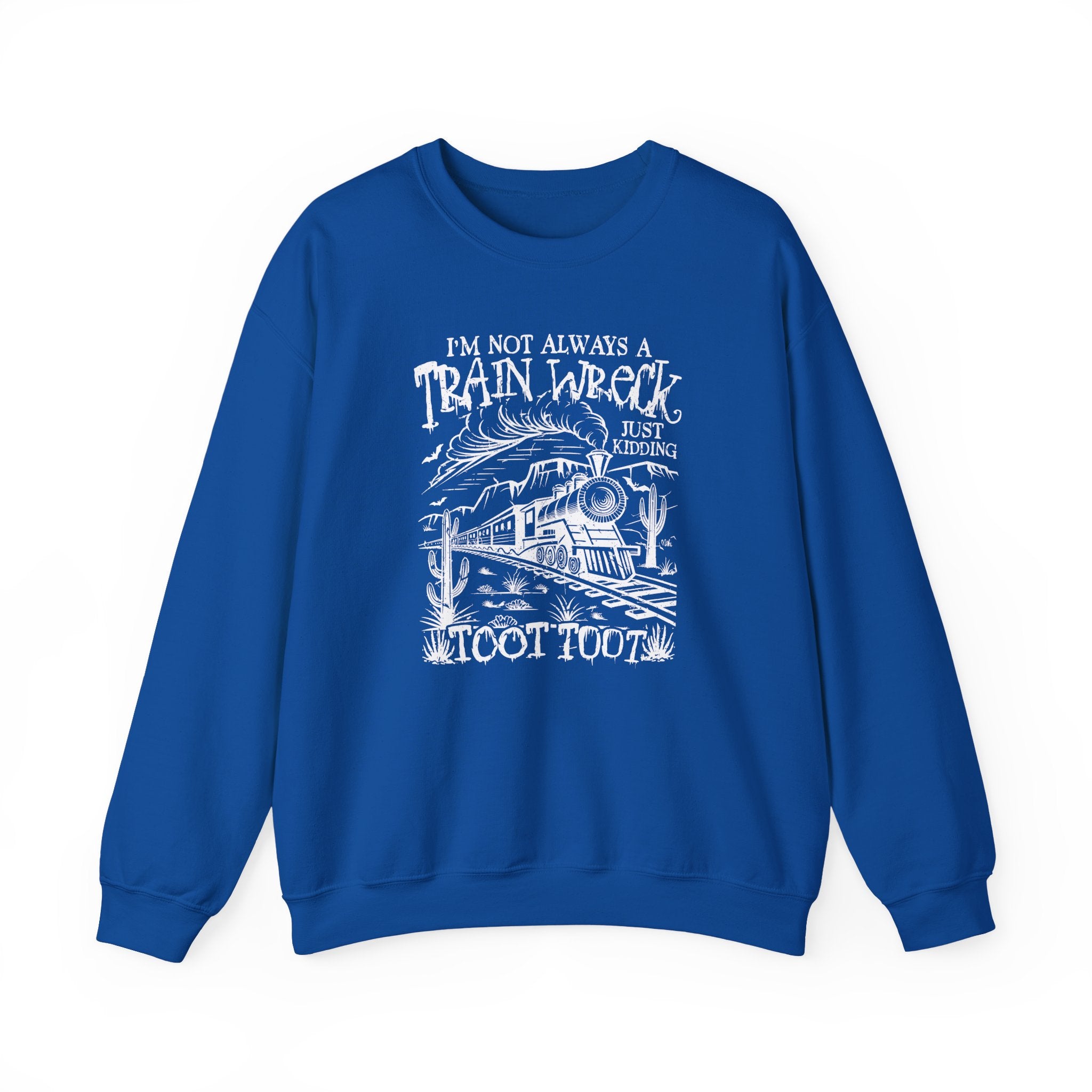 Train Wreck Humor Crewneck Sweatshirt