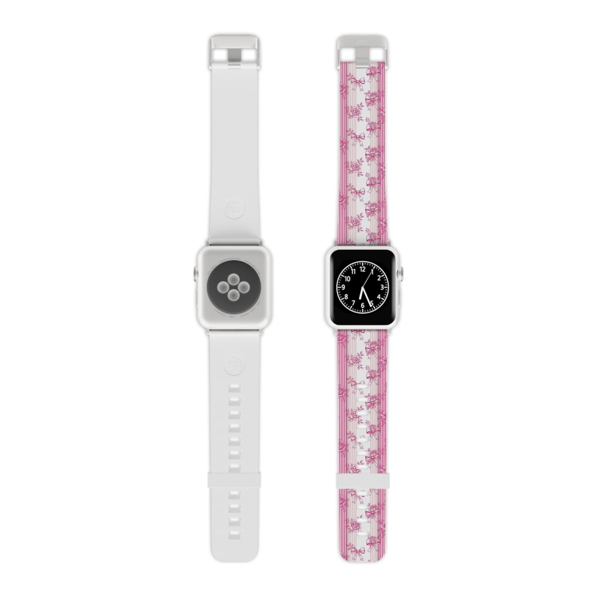 Pink Floral Stripe Bows Apple Watch Band