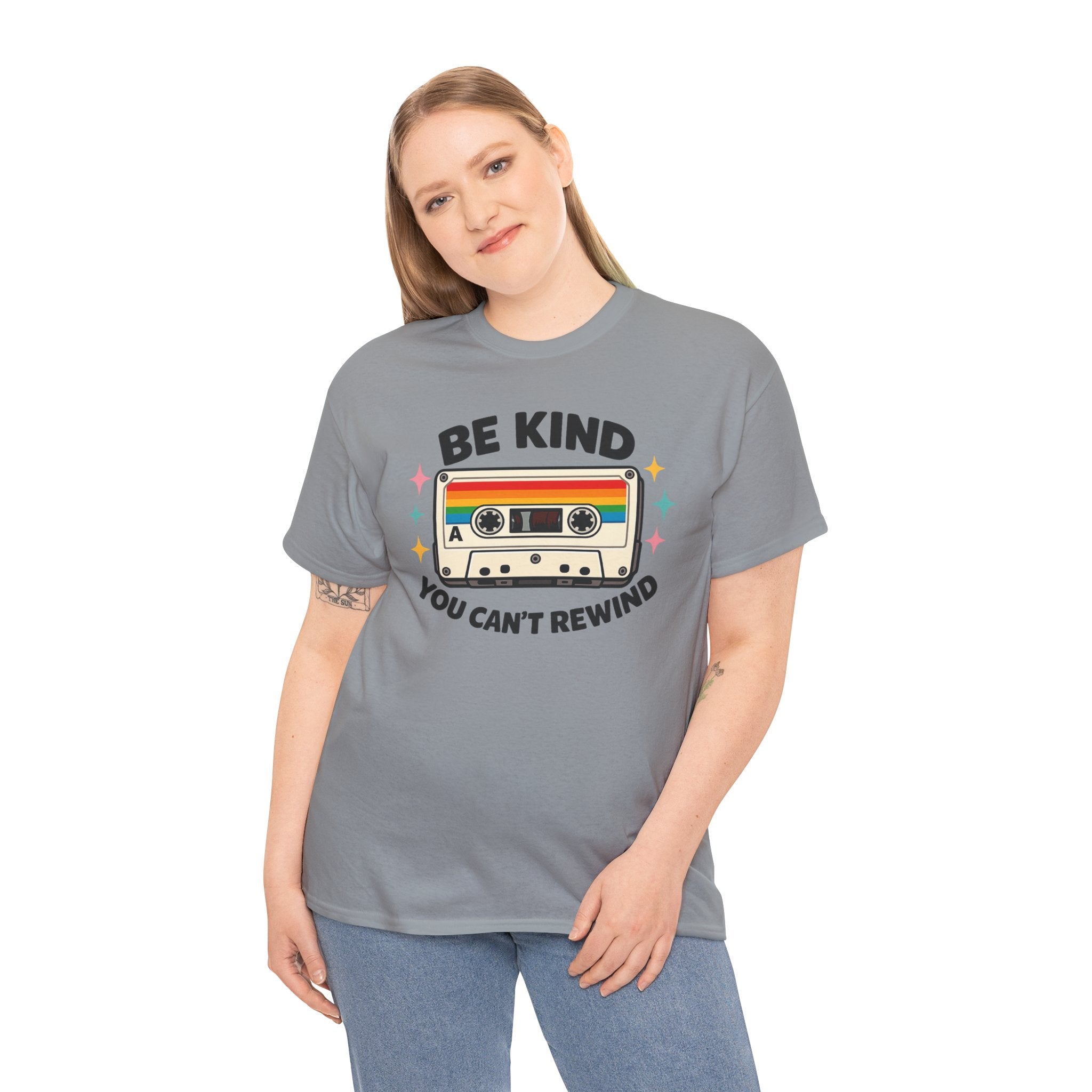 Be Kind You Can't Rewind Cassette T-Shirt — Retro Kindness Tee