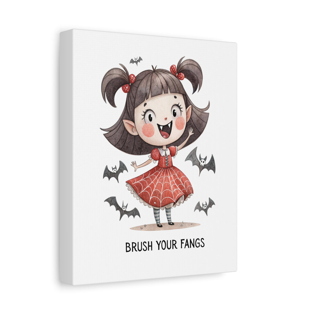 Vampire Girl Brush Your Fangs Wall Art